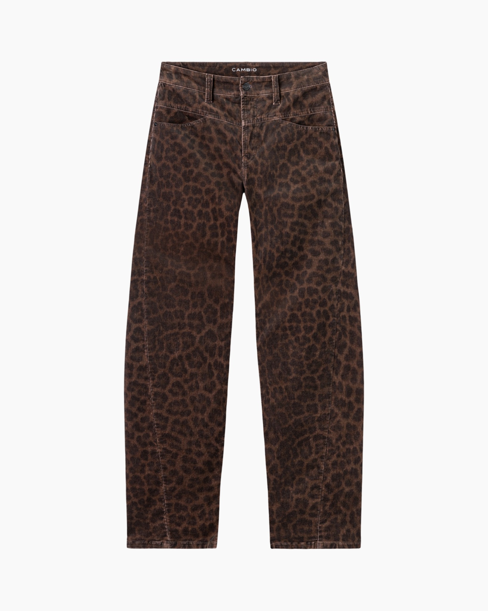 jeans, luipaardprint, wijde pijpen, bruine denim, hoge taille