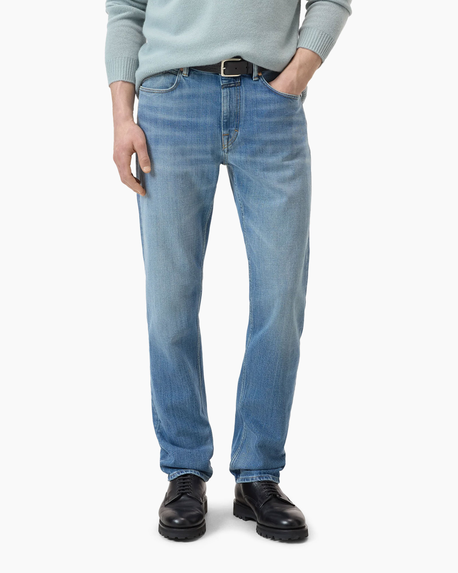 spijkerbroek, denim, blauw, rechte pijp, broek
