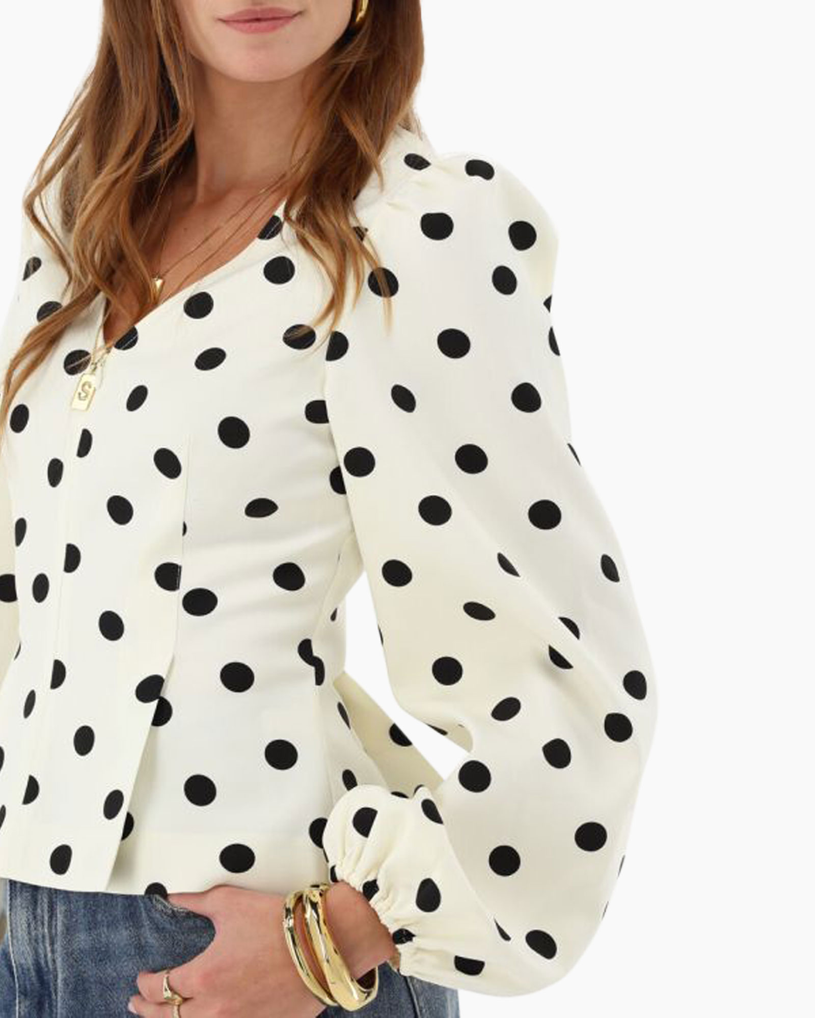 Top Tailored Blouse With Zipper Wit