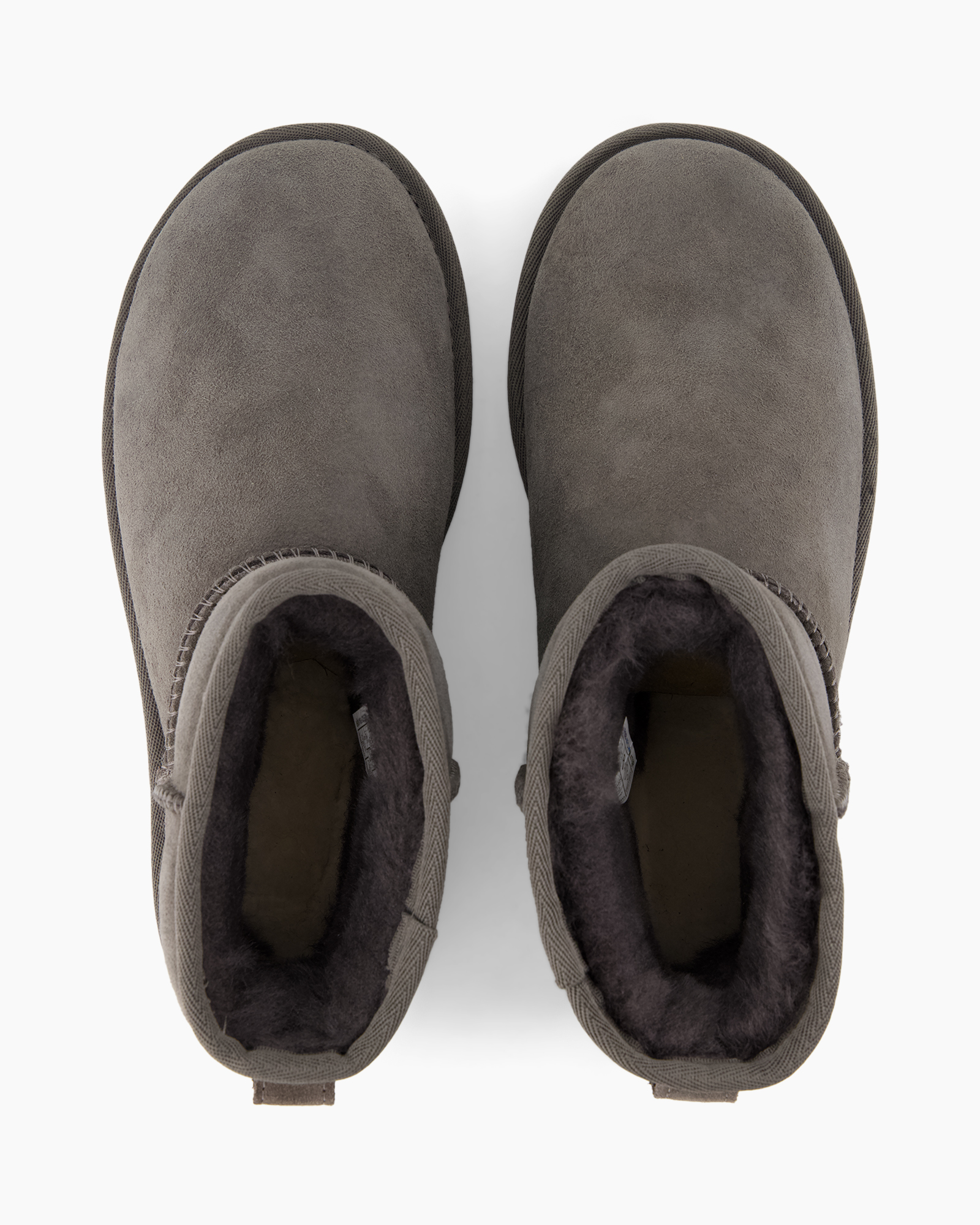 enkellaarsjes, grijs suède, fleece voering, instappen, schoenen met voering
