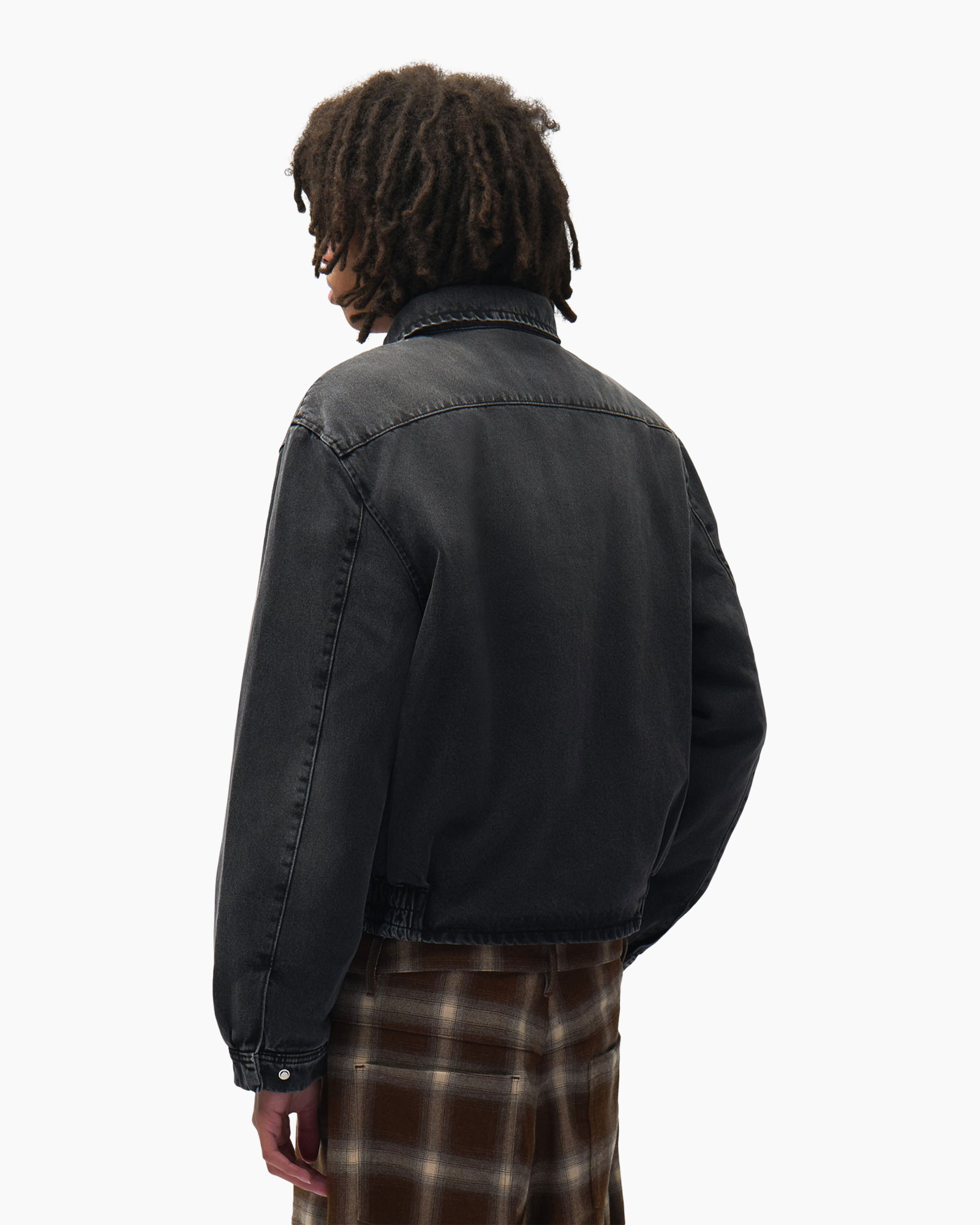 jacket, denim, zwart, oversized, achterkant