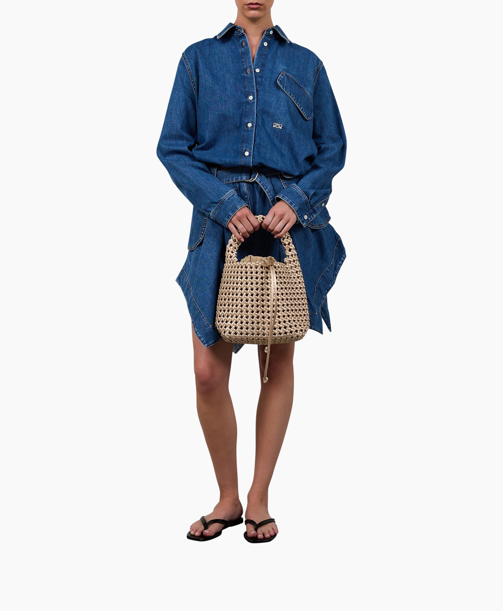 geweven, tas, handtas, beige, tasje