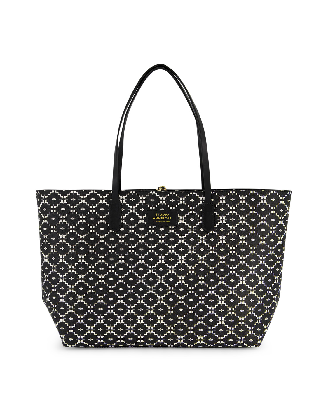 Tas Shopper Sa Print Zwart