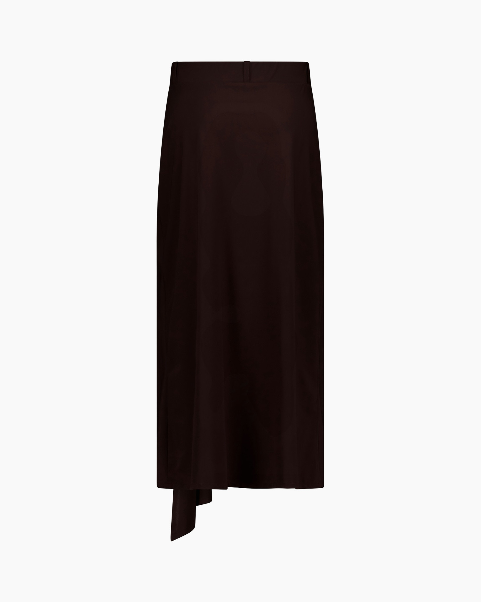 rok, lange rok, asymmetrische zoom, effen kleur, bruin