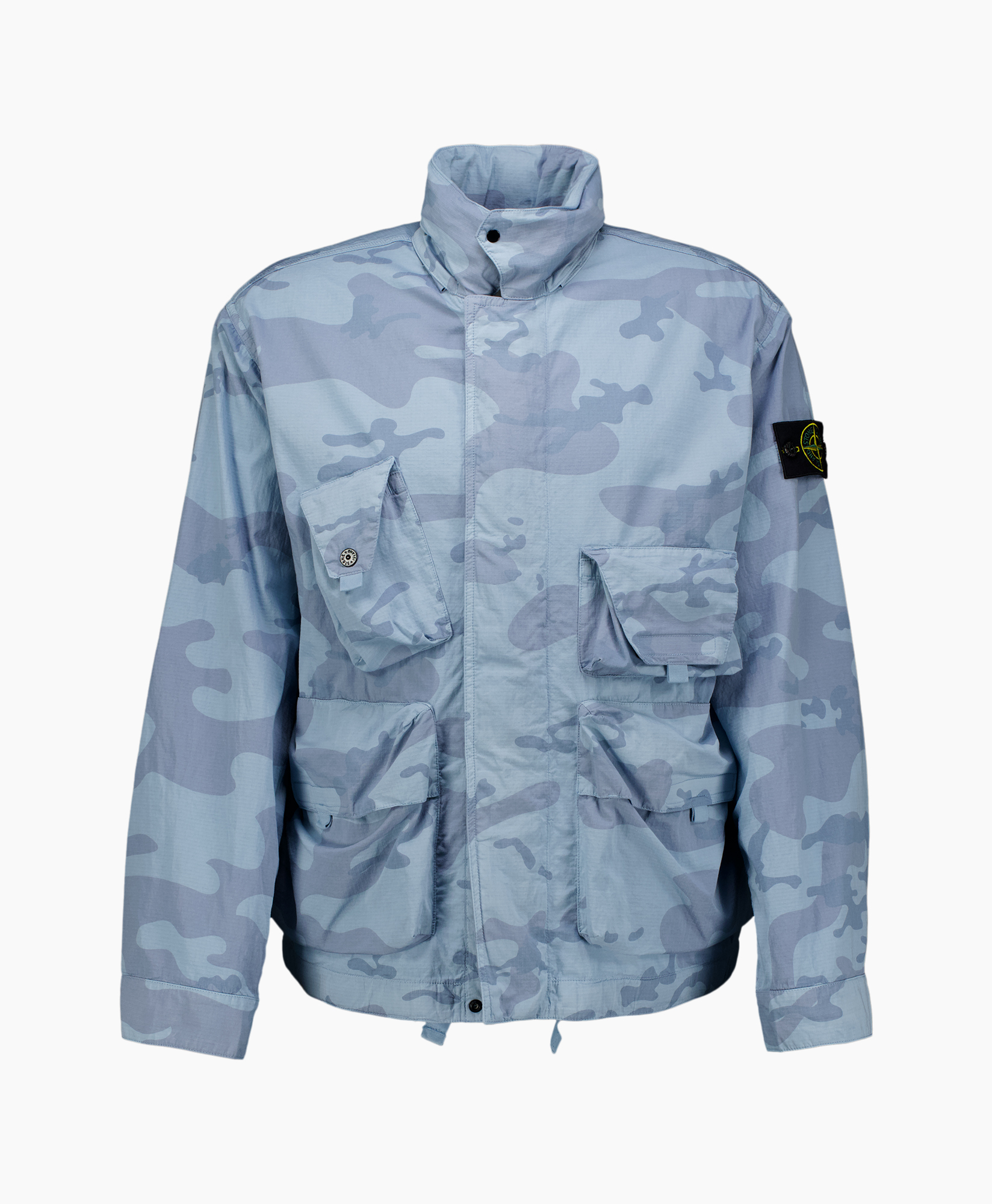 camouflage, jacket, windbreaker, front pockets, collar
