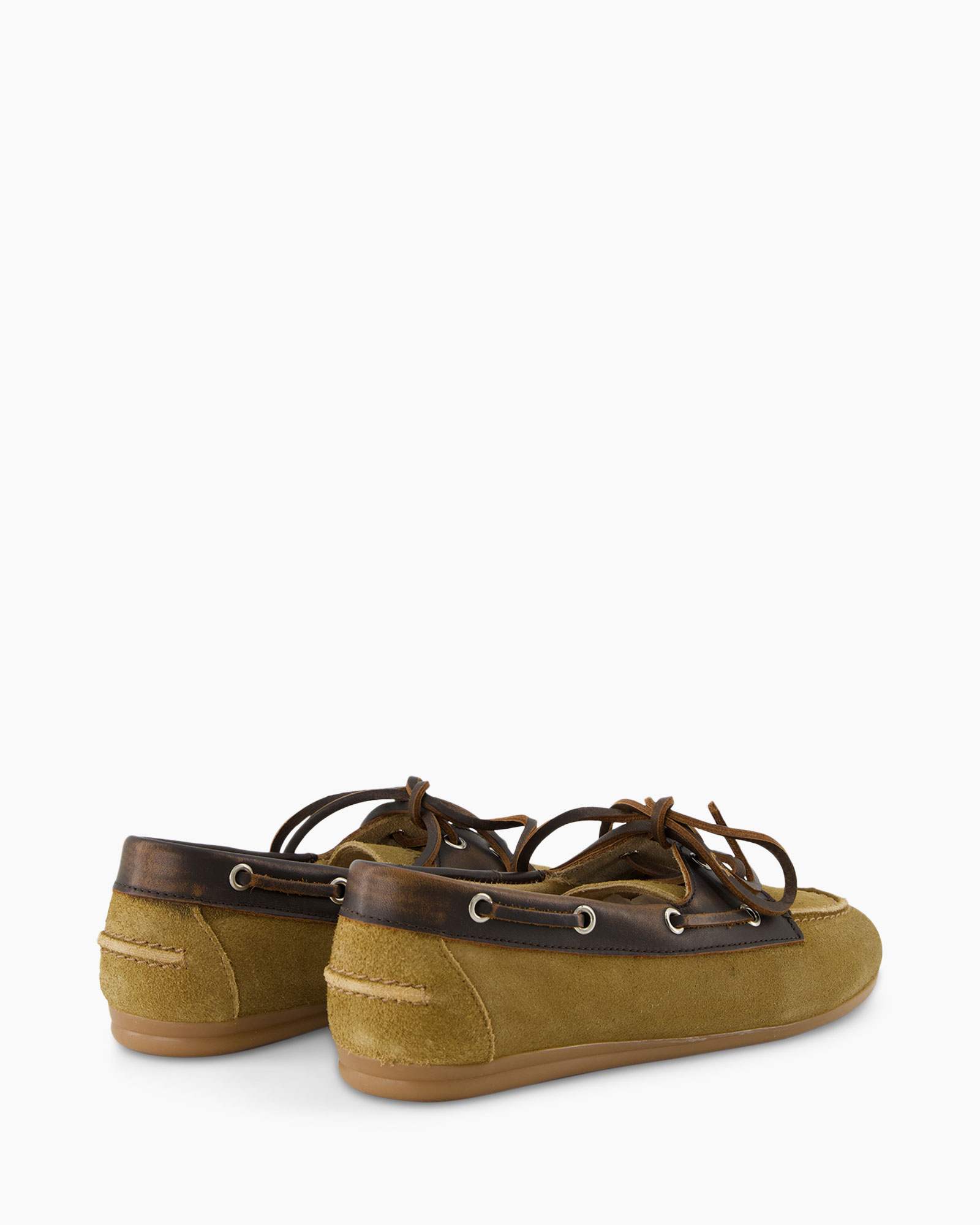 schoenen voor boten, suede, geelbruin, veters, casual schoenen