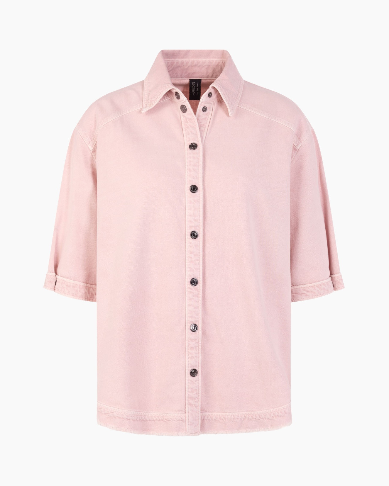 hemd, knopenjas, roze, kraag, lange mouwen