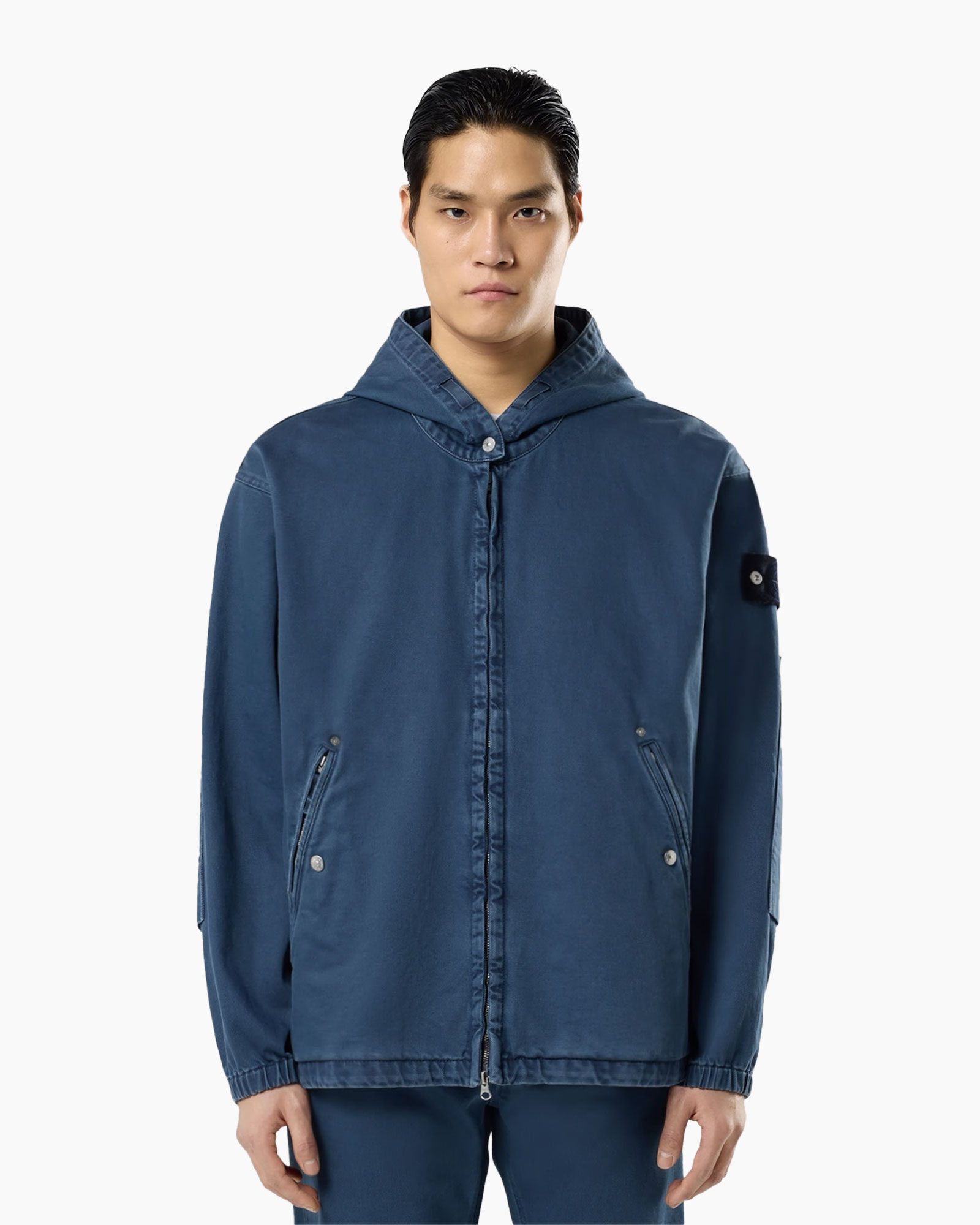 hoodie, jas, blauw, Rits, zak