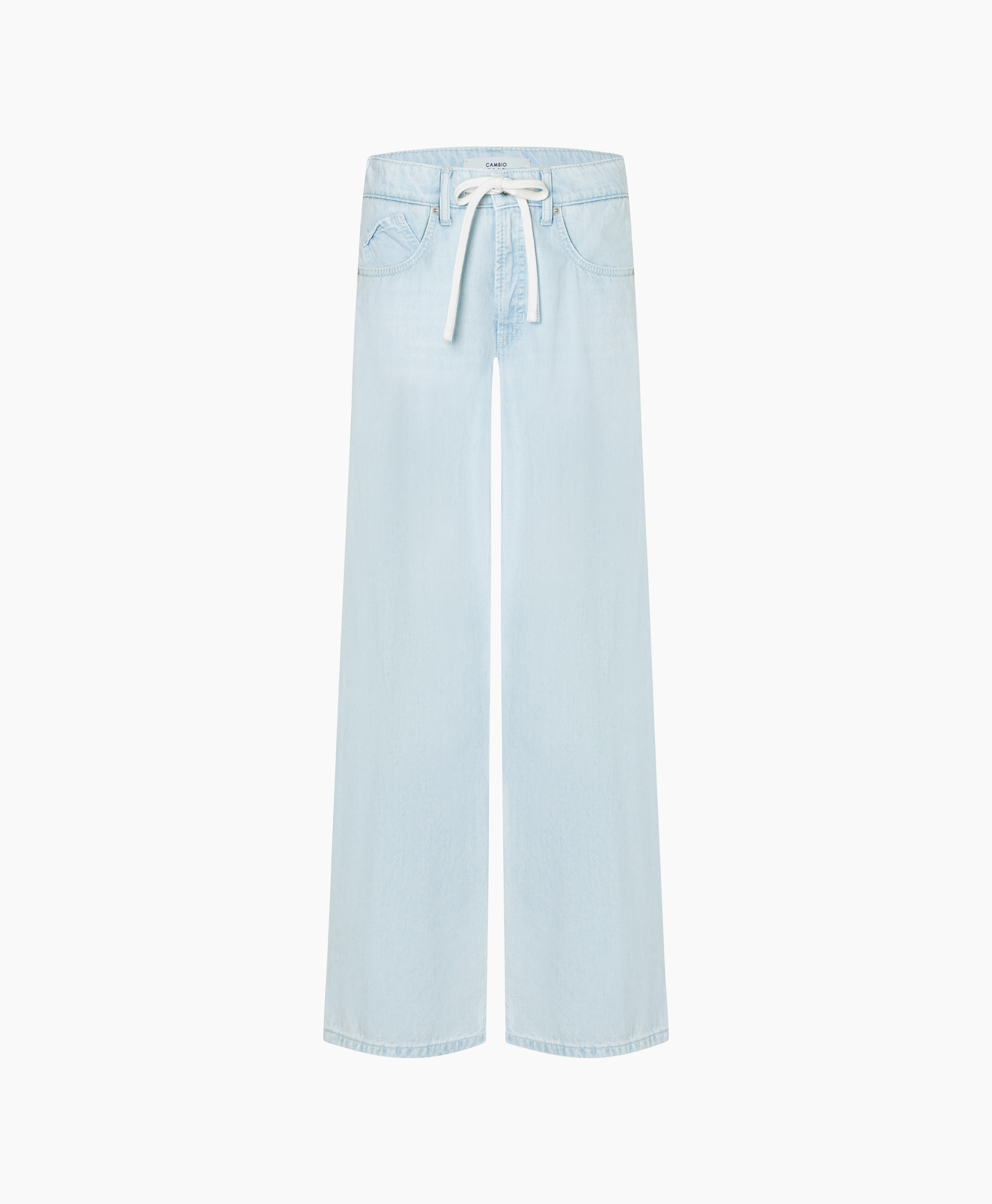 wide-leg, denim, light blue, drawstring, pants