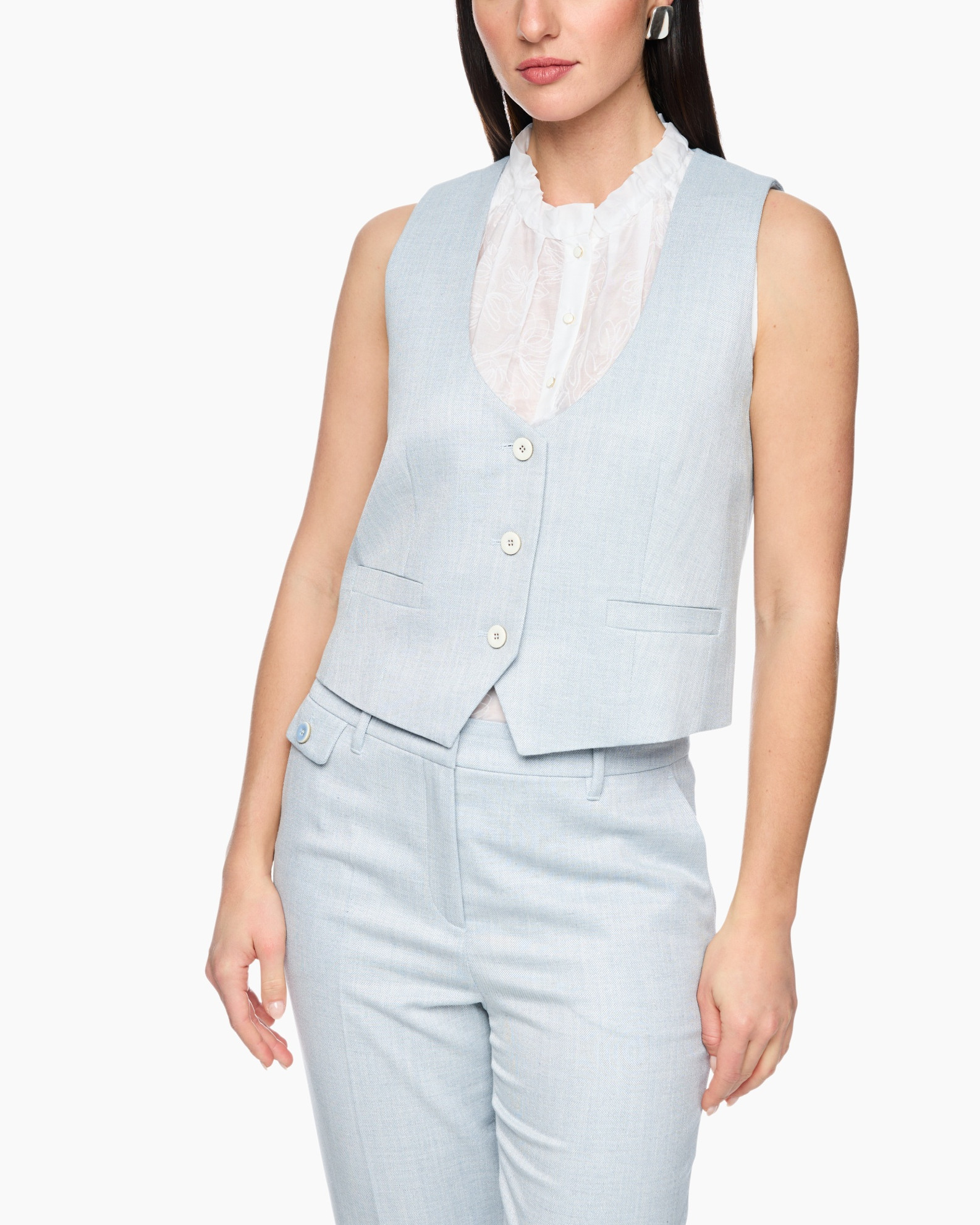 Vest, Blouse, Linen, Person, Woman