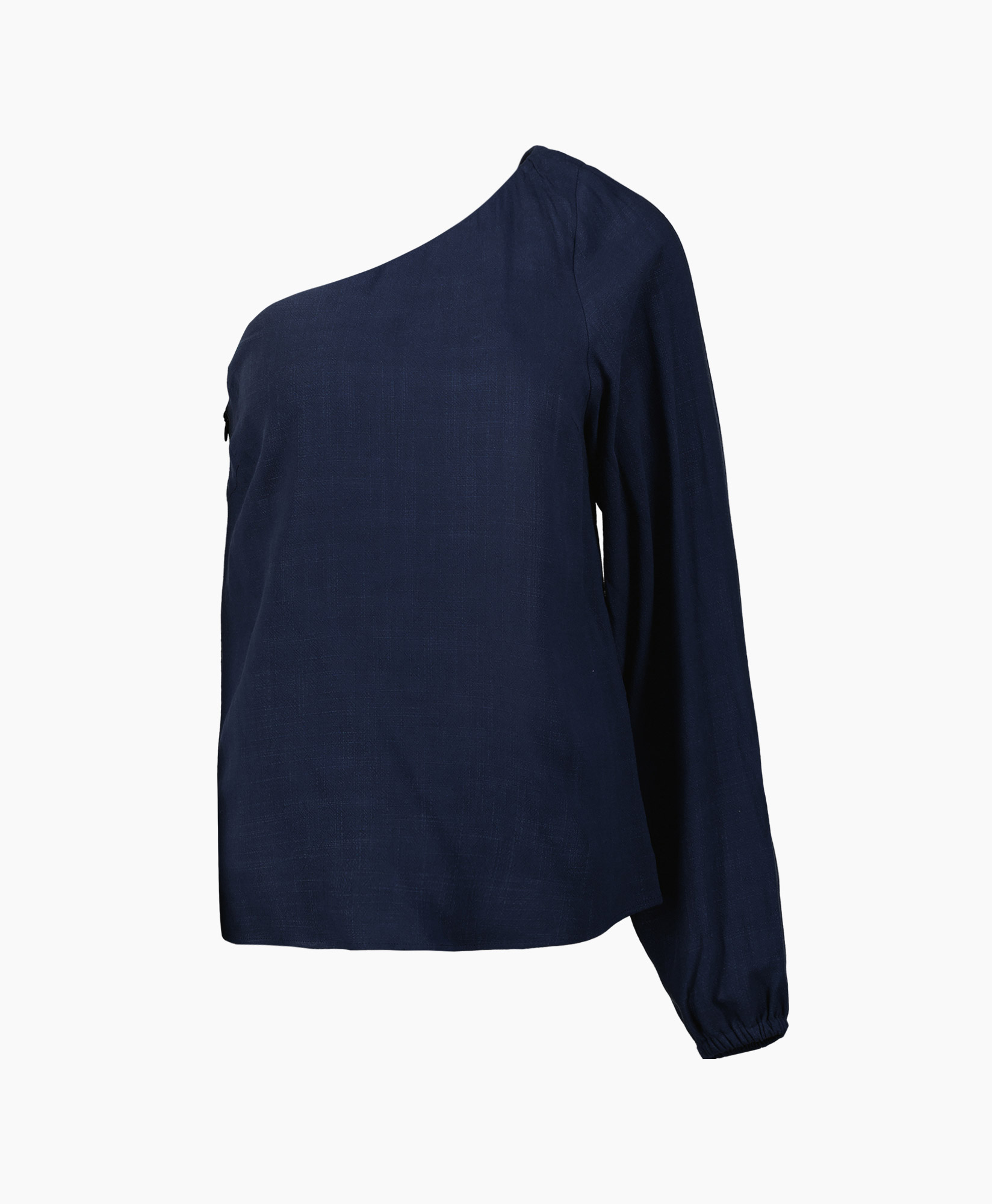 Top Viva One-shoulder Linen Top D2 Donker Blauw