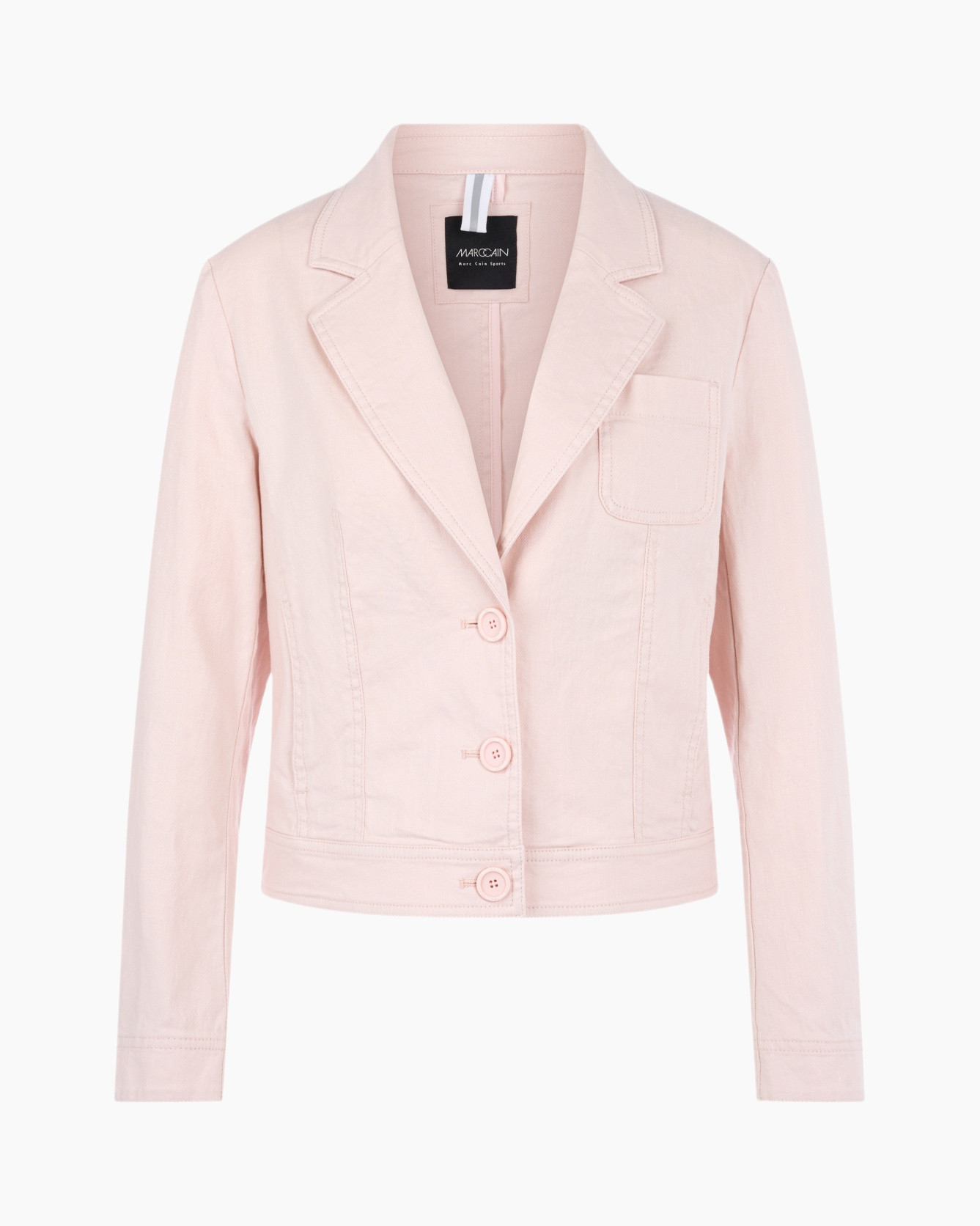 blazer, jacket, pink, linen, patch pocket