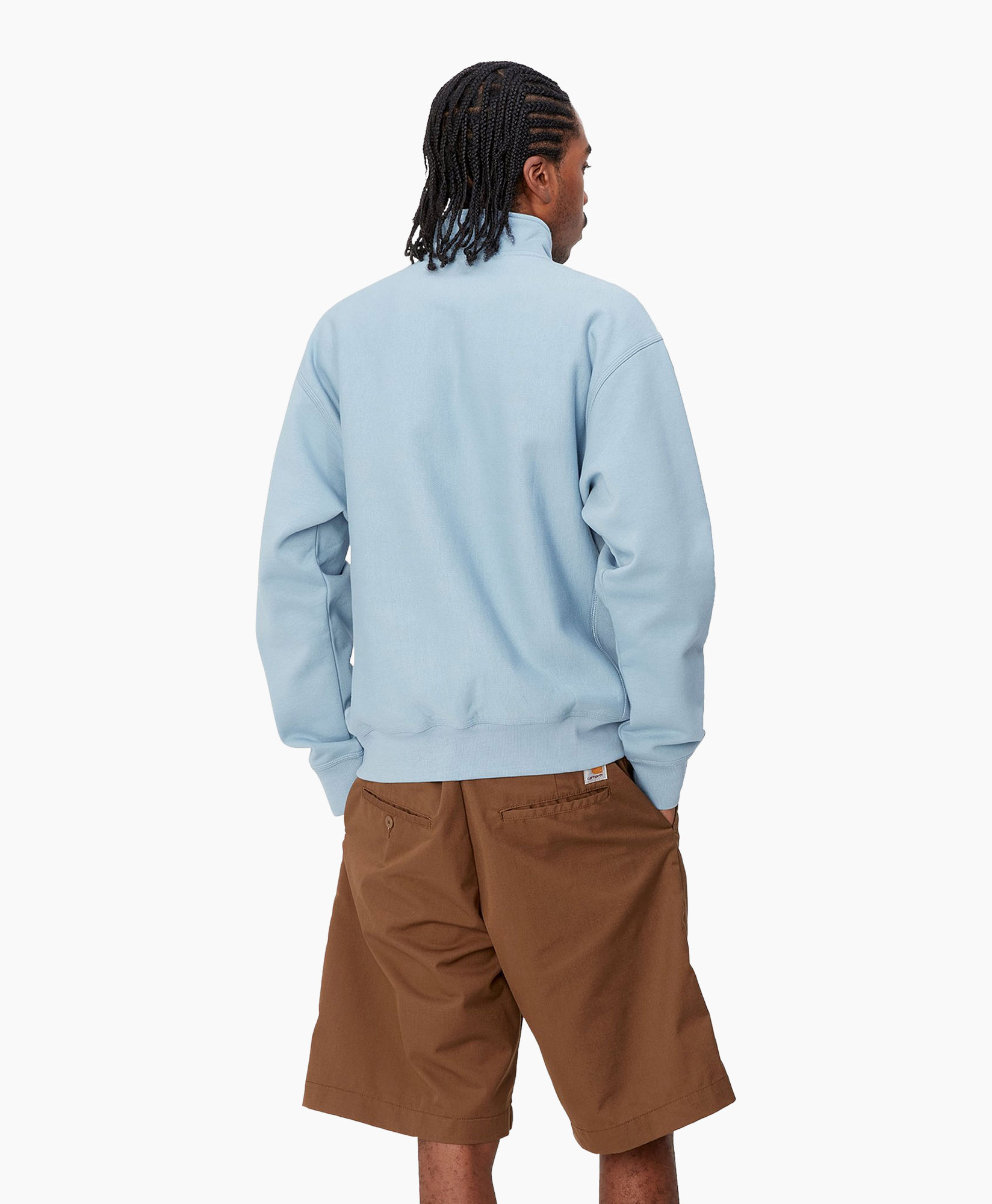 Sweater Half Zip American Script Blauw