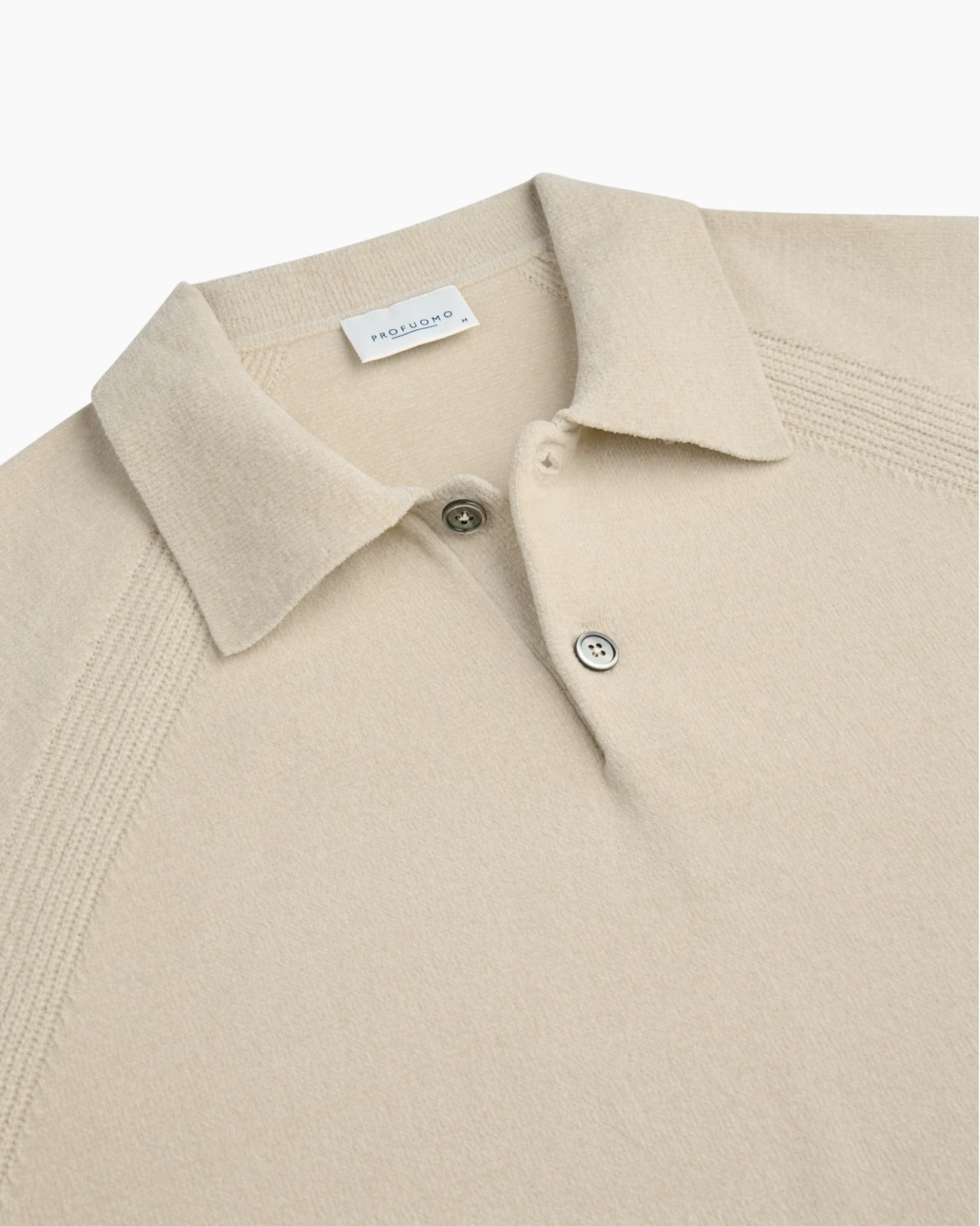 trui, breiwerk, beige, kraag met polo, lange mouwen
