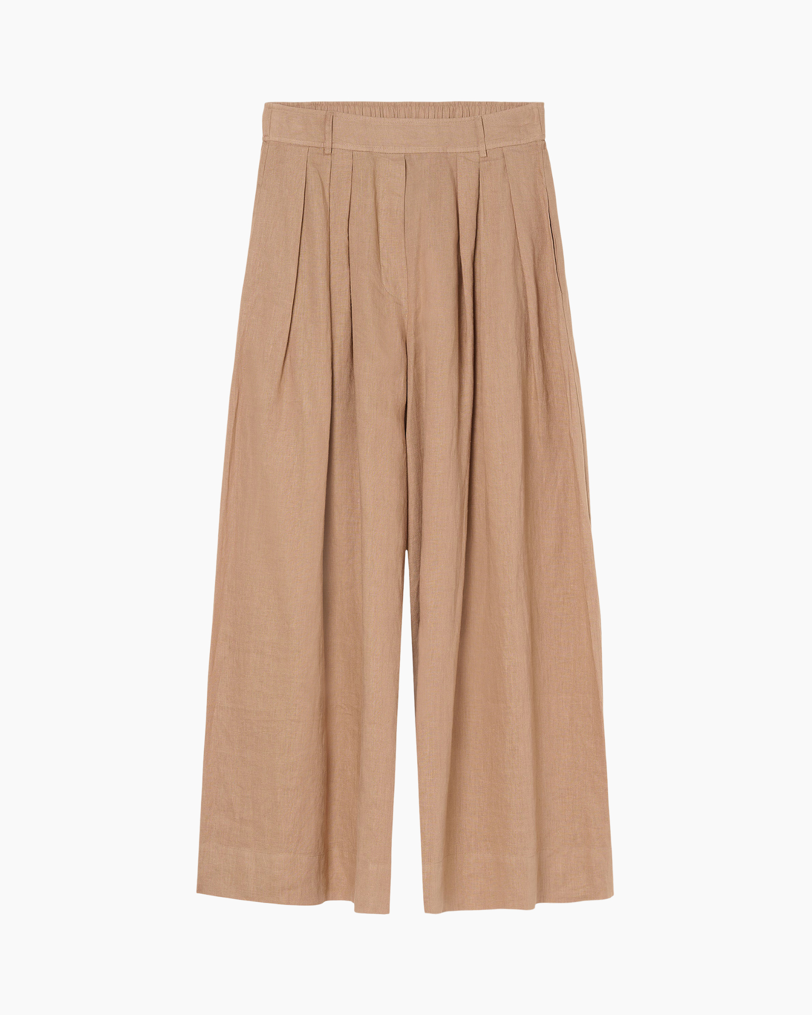 pants, trousers, wide-leg, pleated, beige