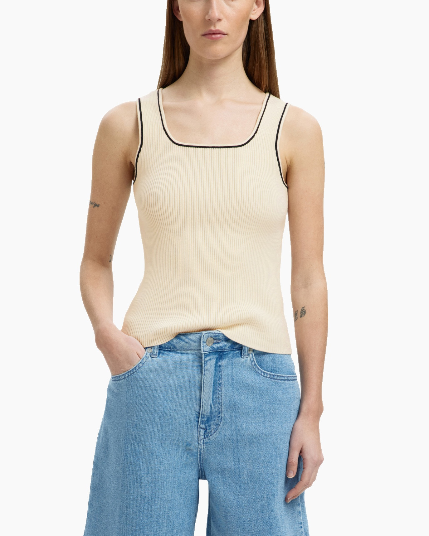 Top Kamma Jenny Sl Knit Top Wit