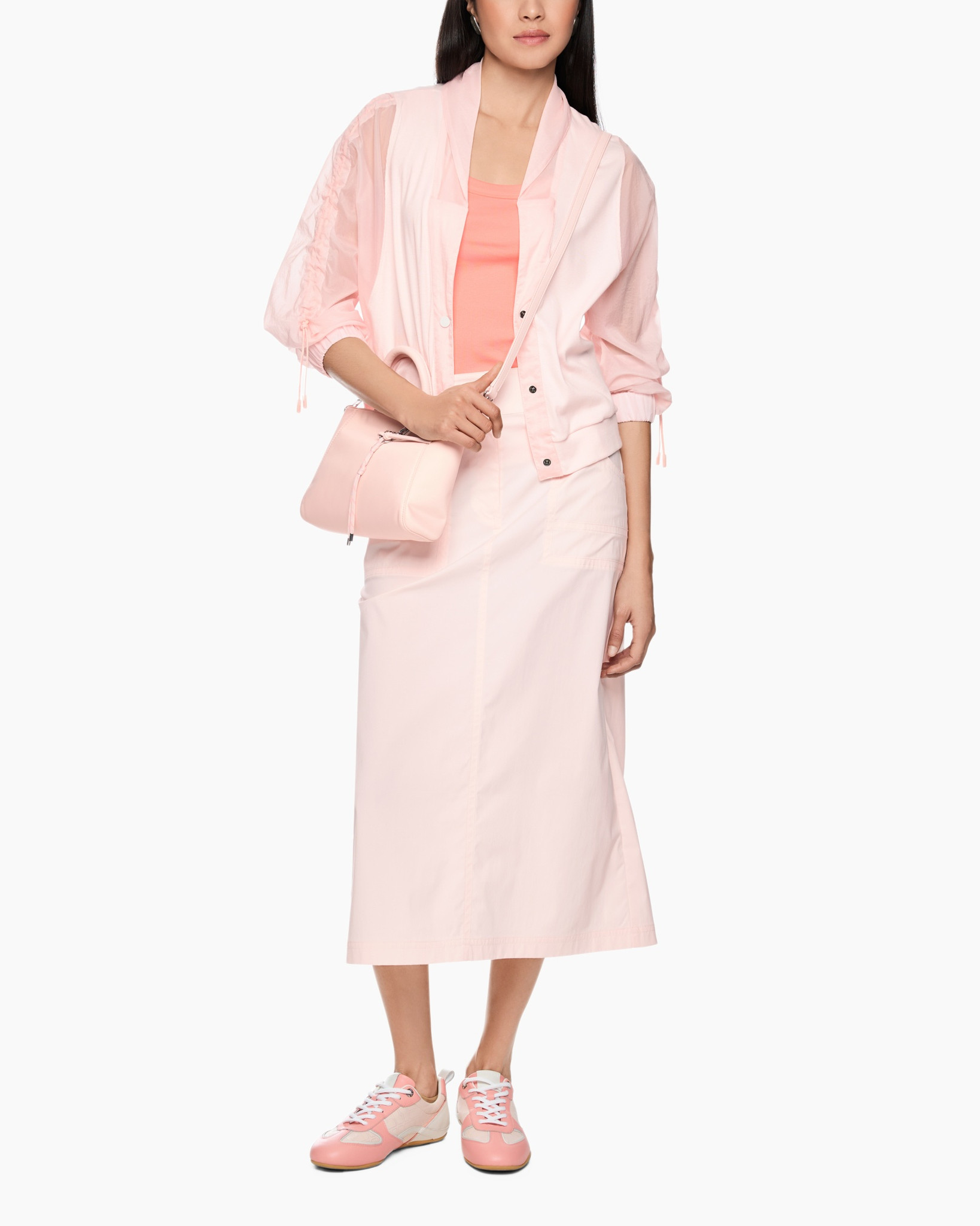 pink, outerwear, dress, sandals, bag