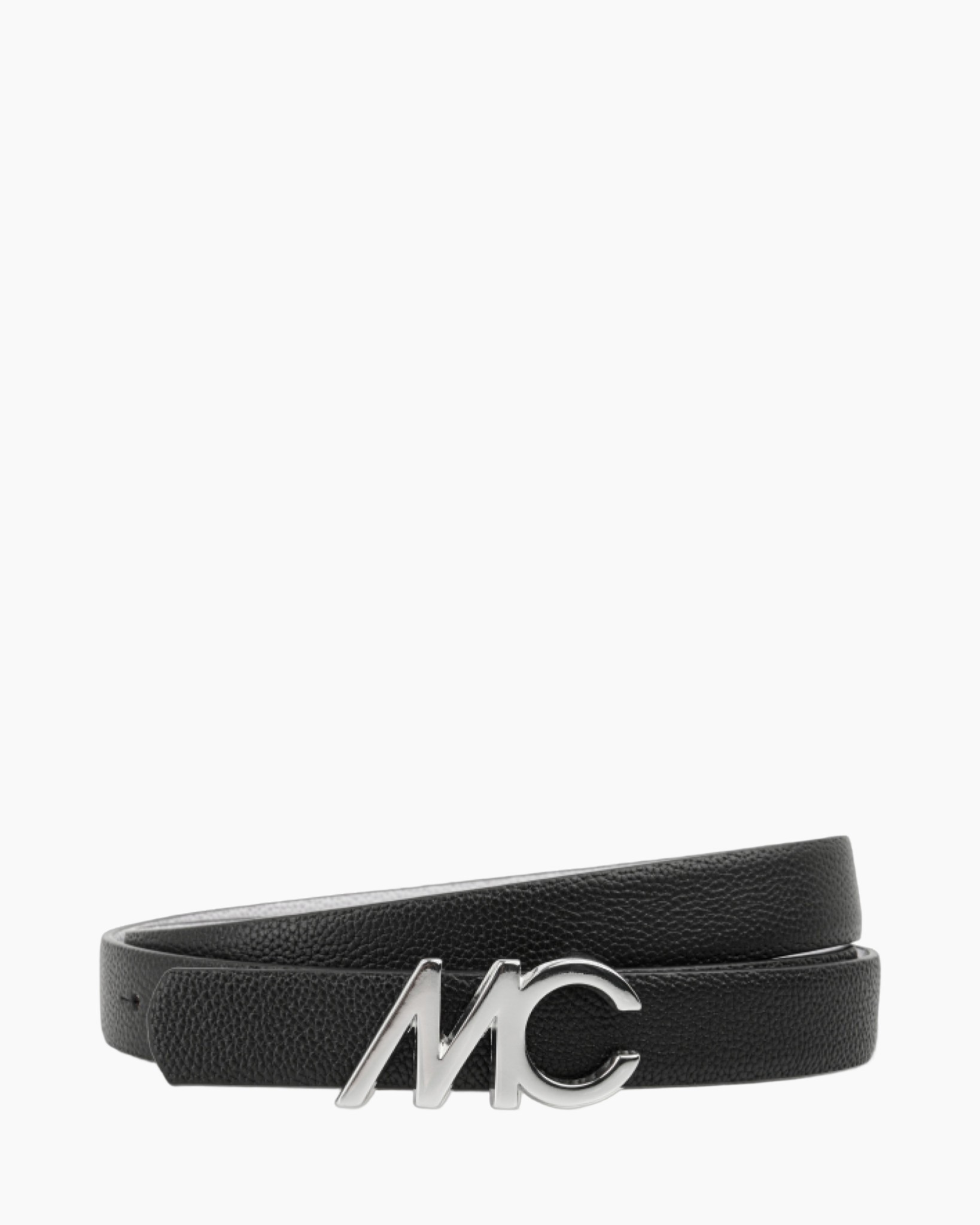 riem, zwart, leer, dubbele lus, MC-logo