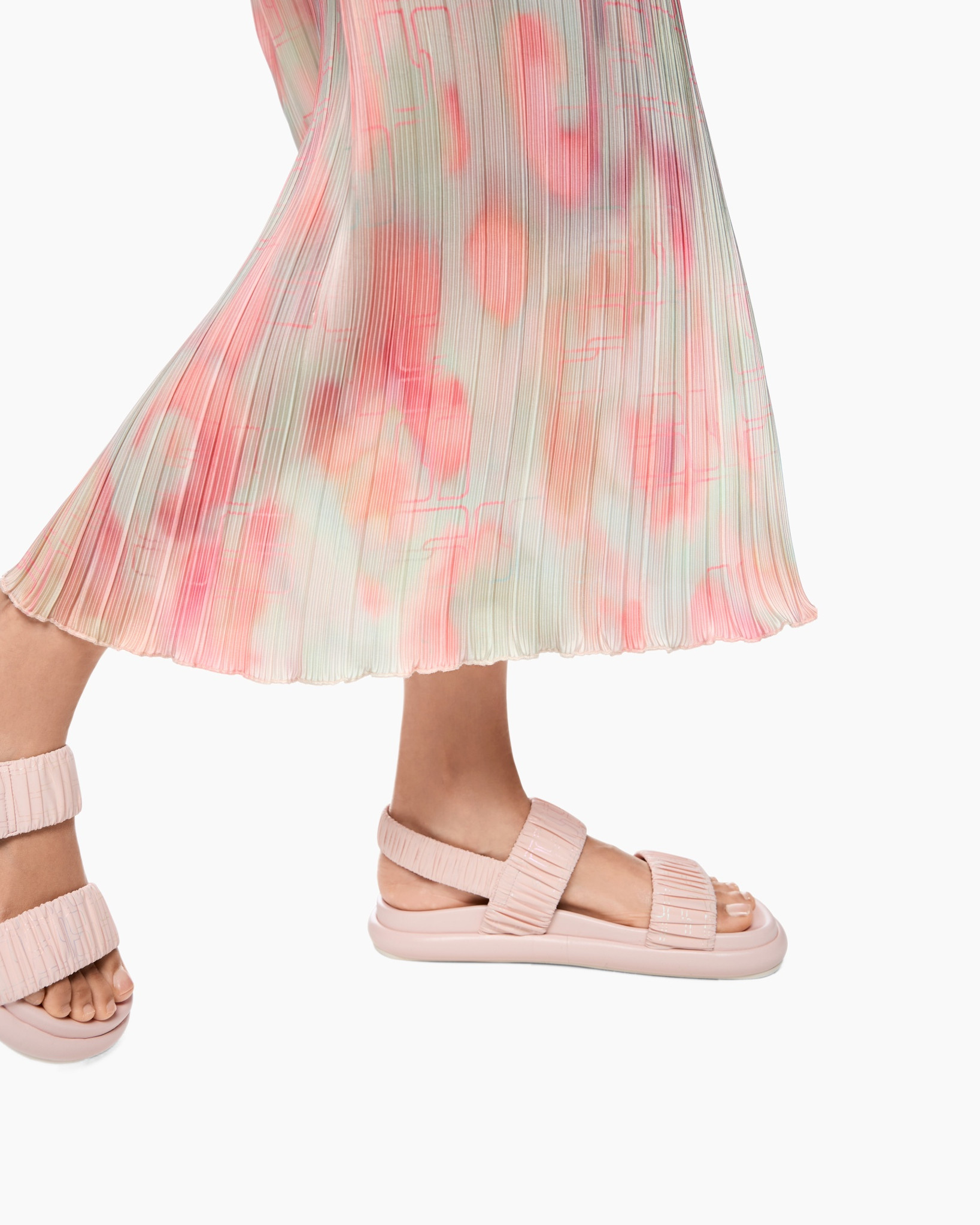 sandals, footwear, straps, pink, pleated-skirt/summer-dress