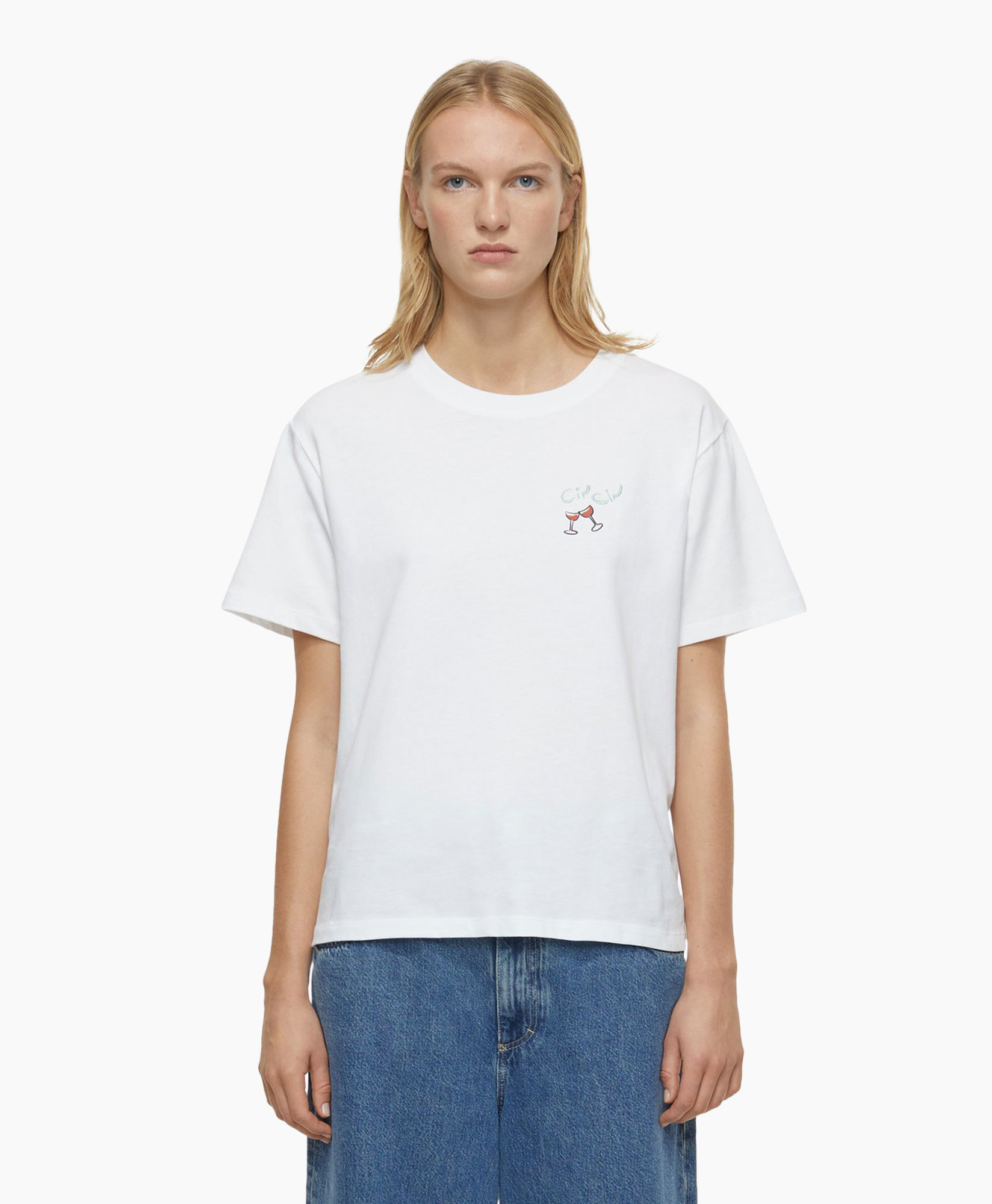 T-shirt Korte Mouw Printed Wit