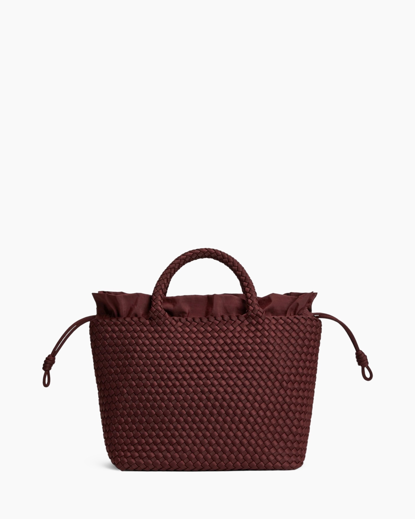 mand, tasje, gewoven, rood, koordstrik