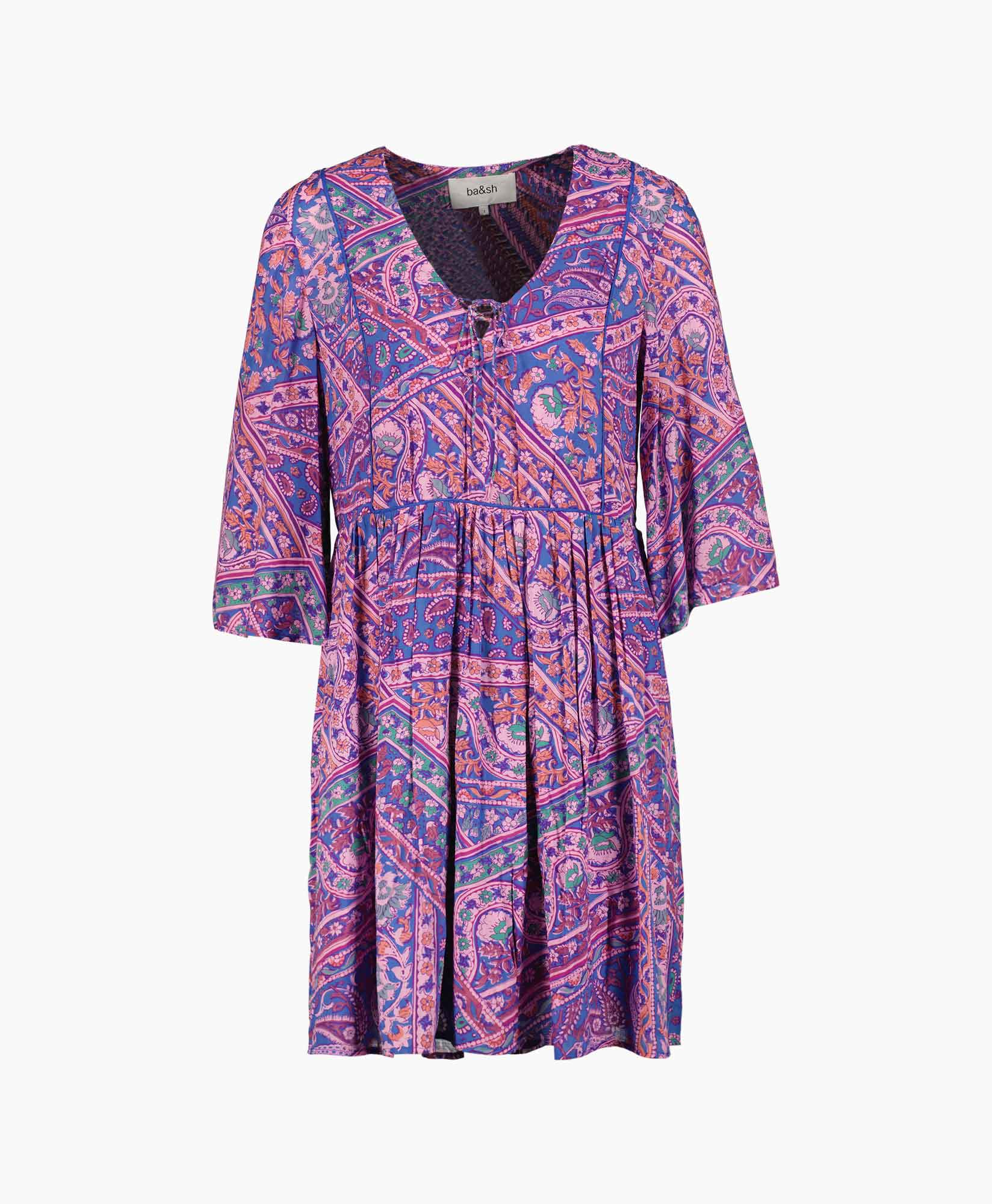 Ba&sh Mini Jurk Fleur Blauw