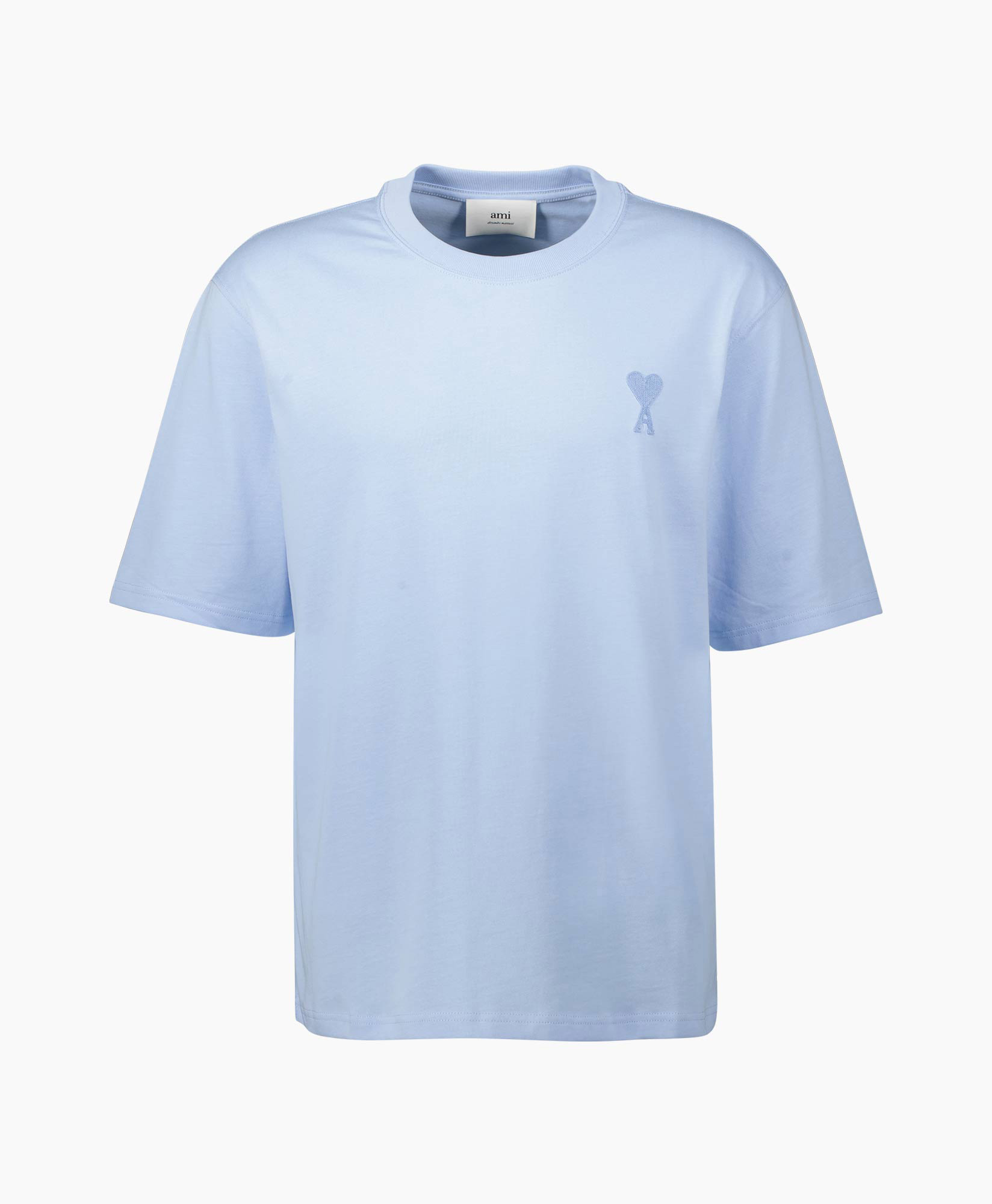 Ami T-shirt Ami De Coeur Heavy Organic Licht Blauw