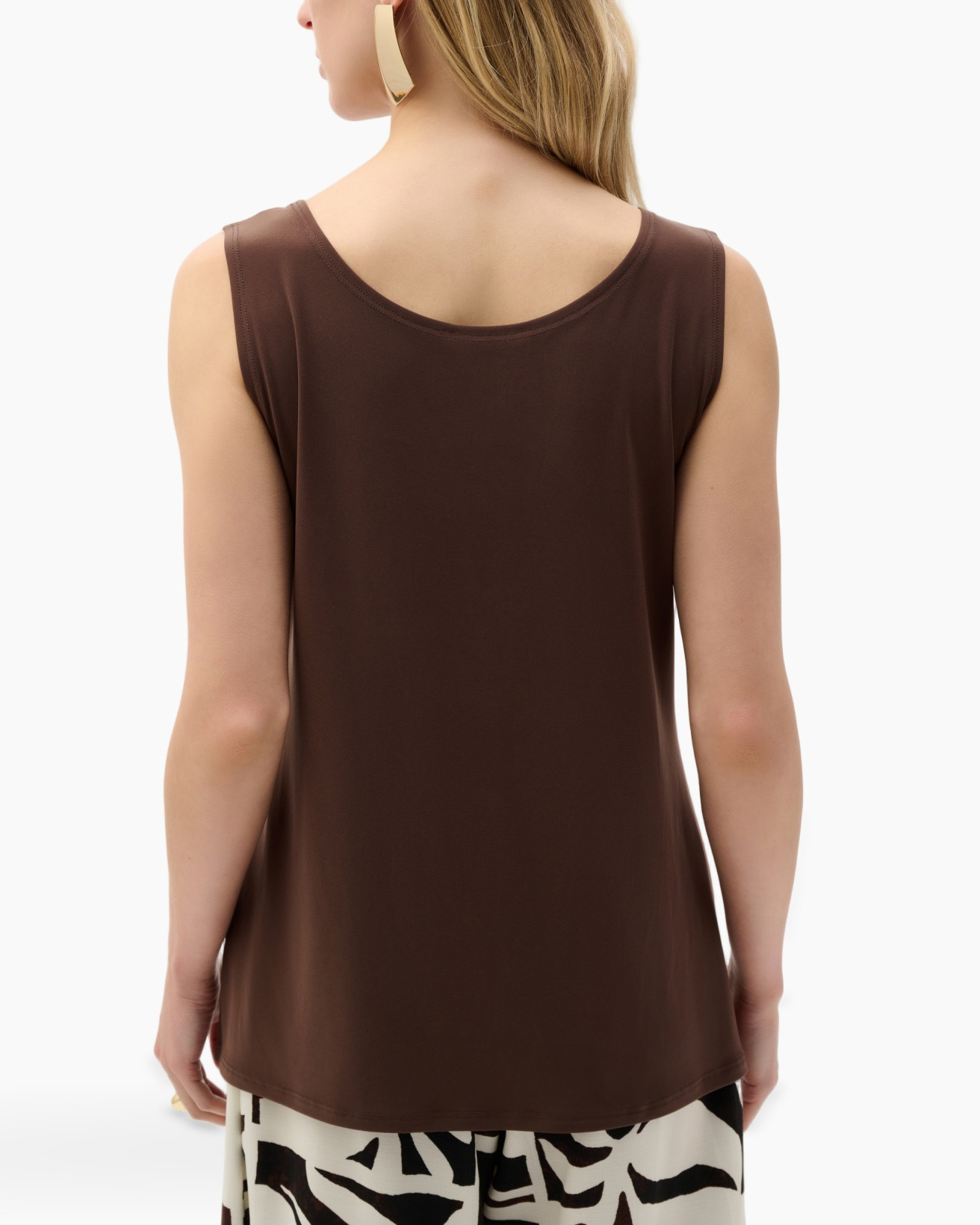 tank top, sleeveless, brown, solid, soft fabric
