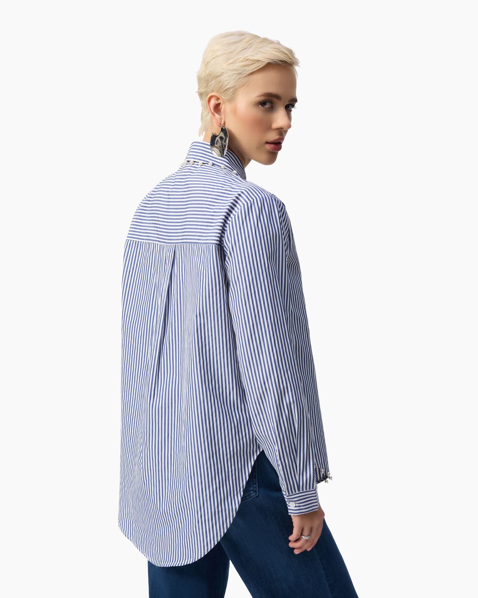 Blouse Striped Blauw