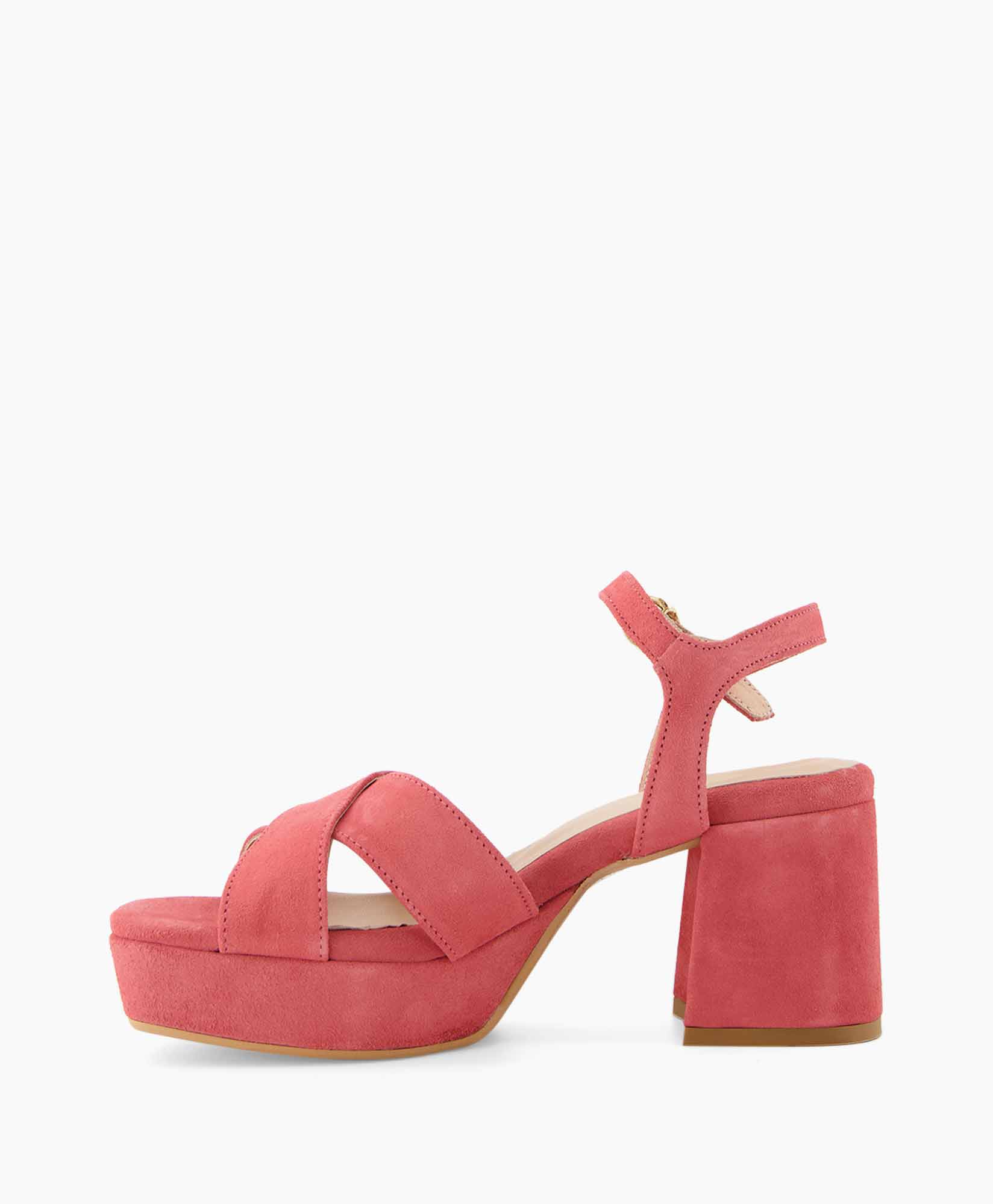 Via Vai Sandaal Met Hak Cassia Pink