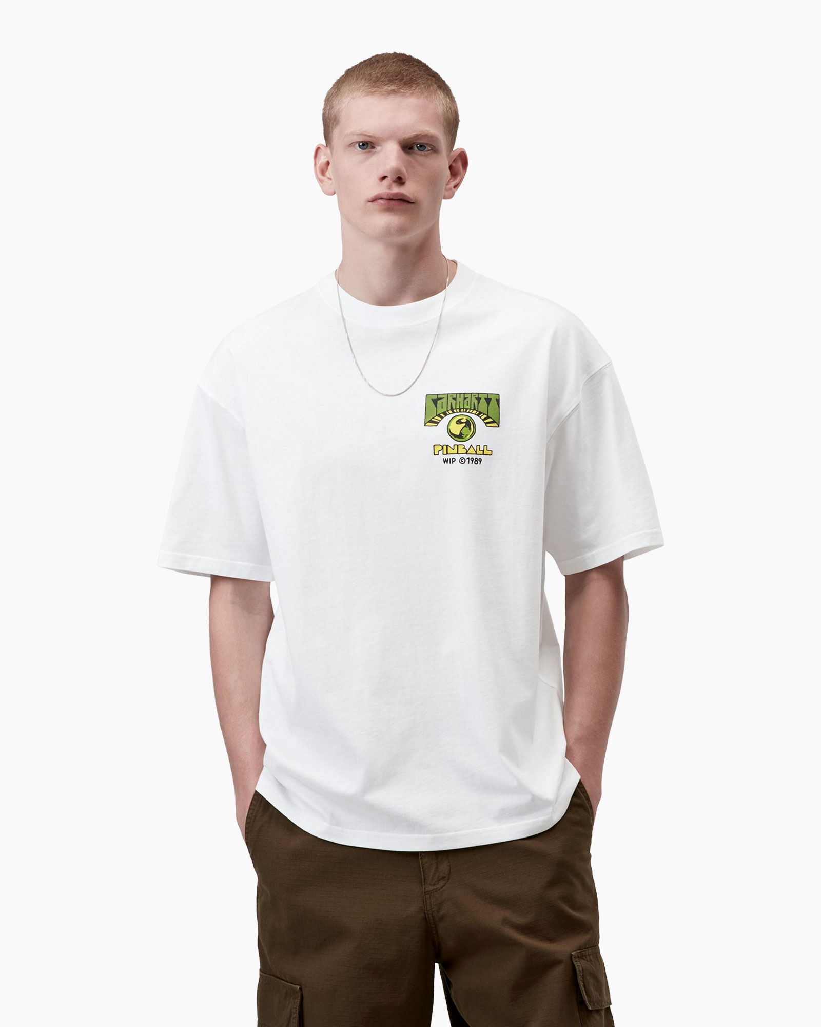 T-shirt, grafisch, korte mouwen, wit, géén zak