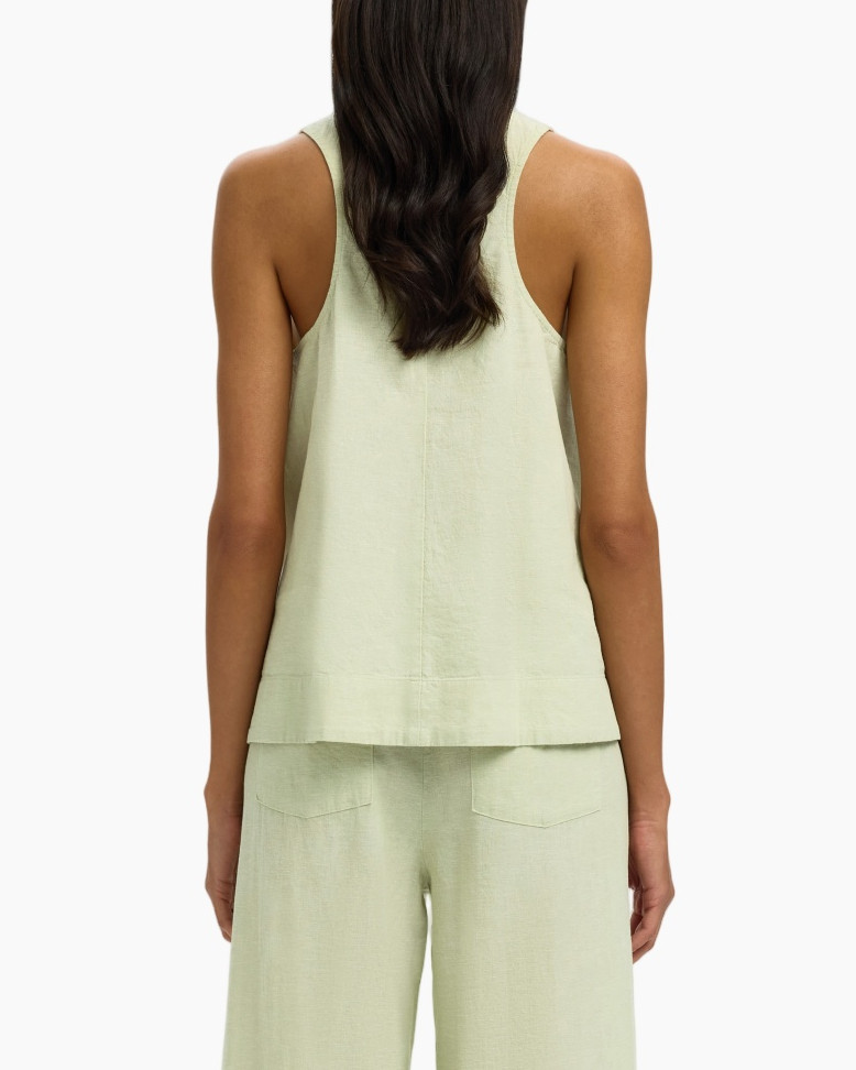 tank top, sleeveless, linen, loose fit, pale green