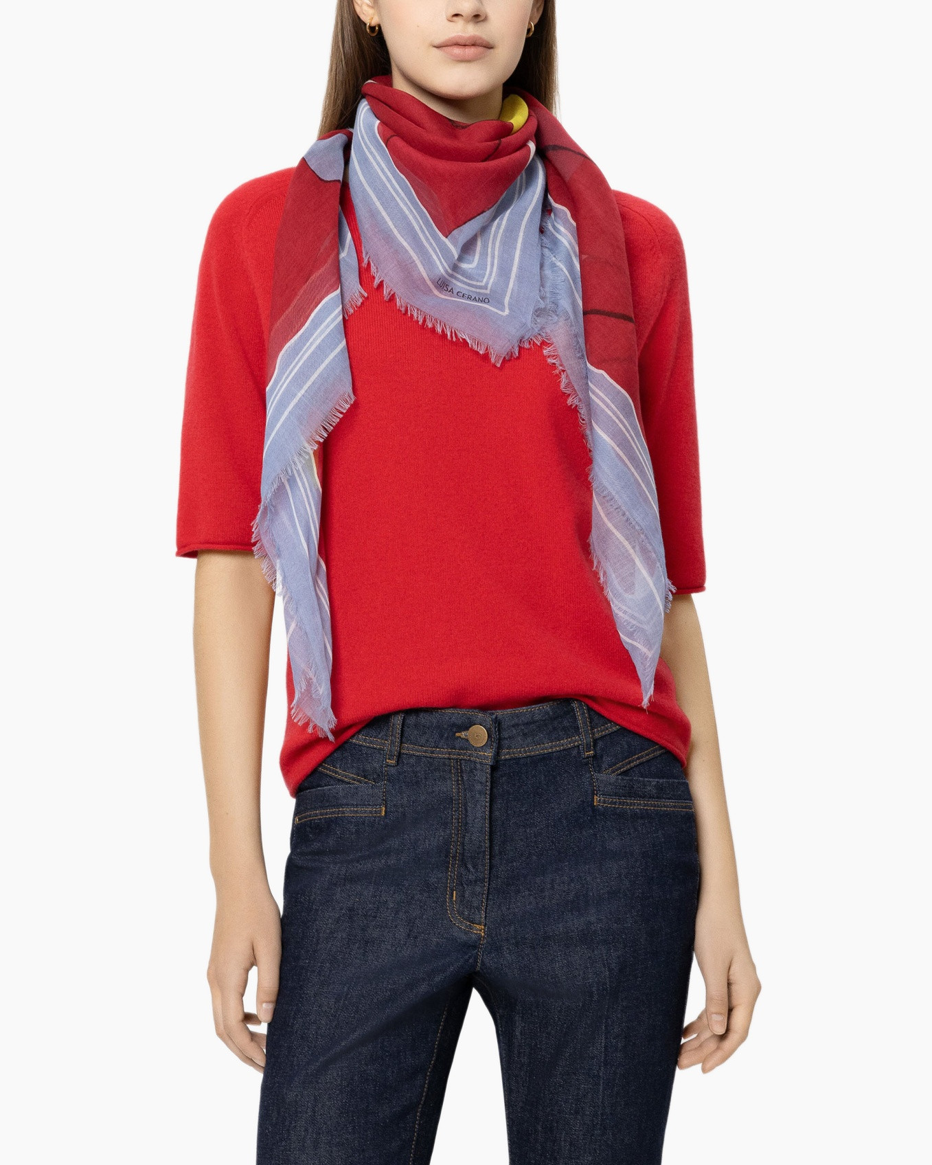 Kleding, Sjaal, Jeans, Vest, Stal