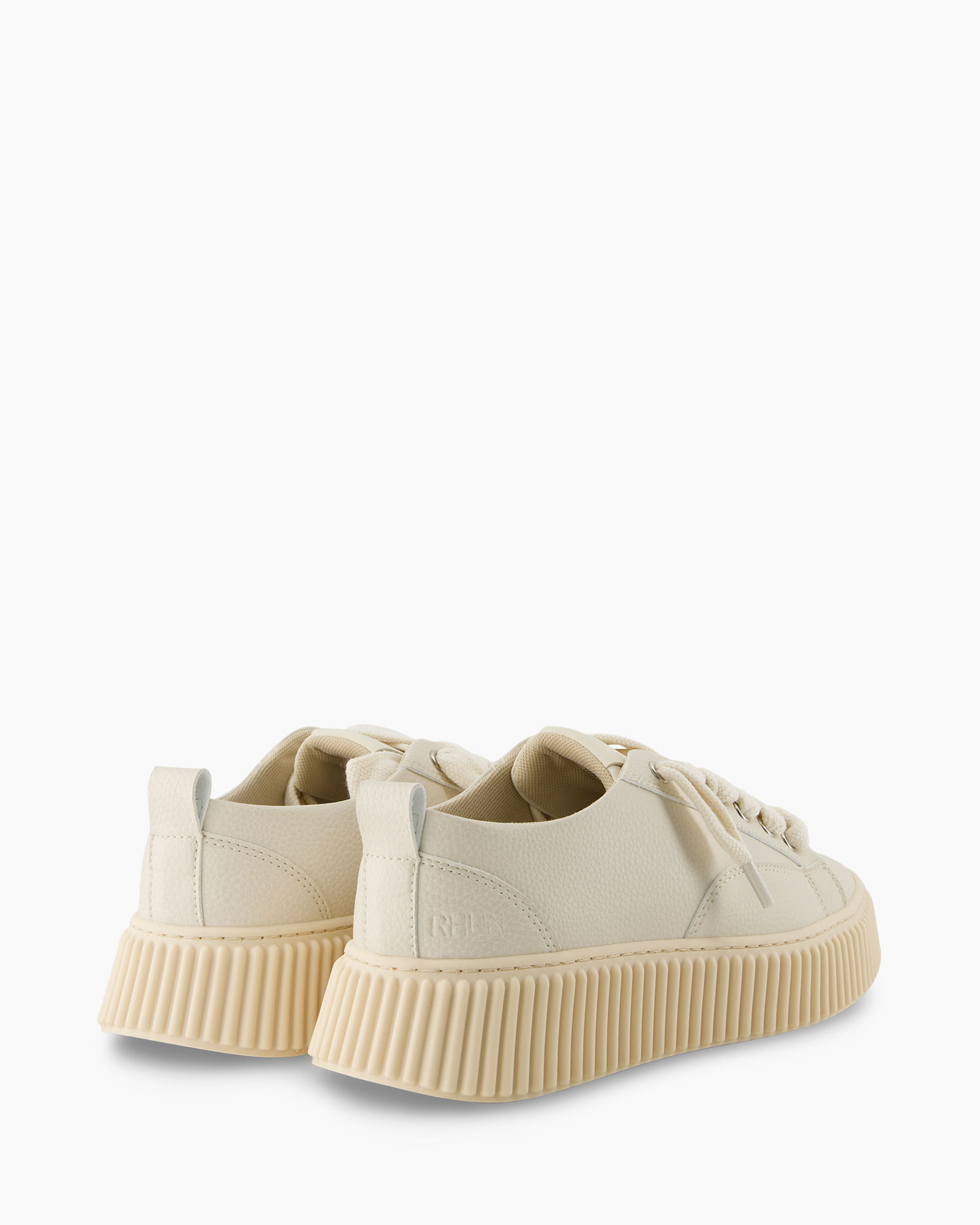 sneakers, platte zool, beige, leer, low-top