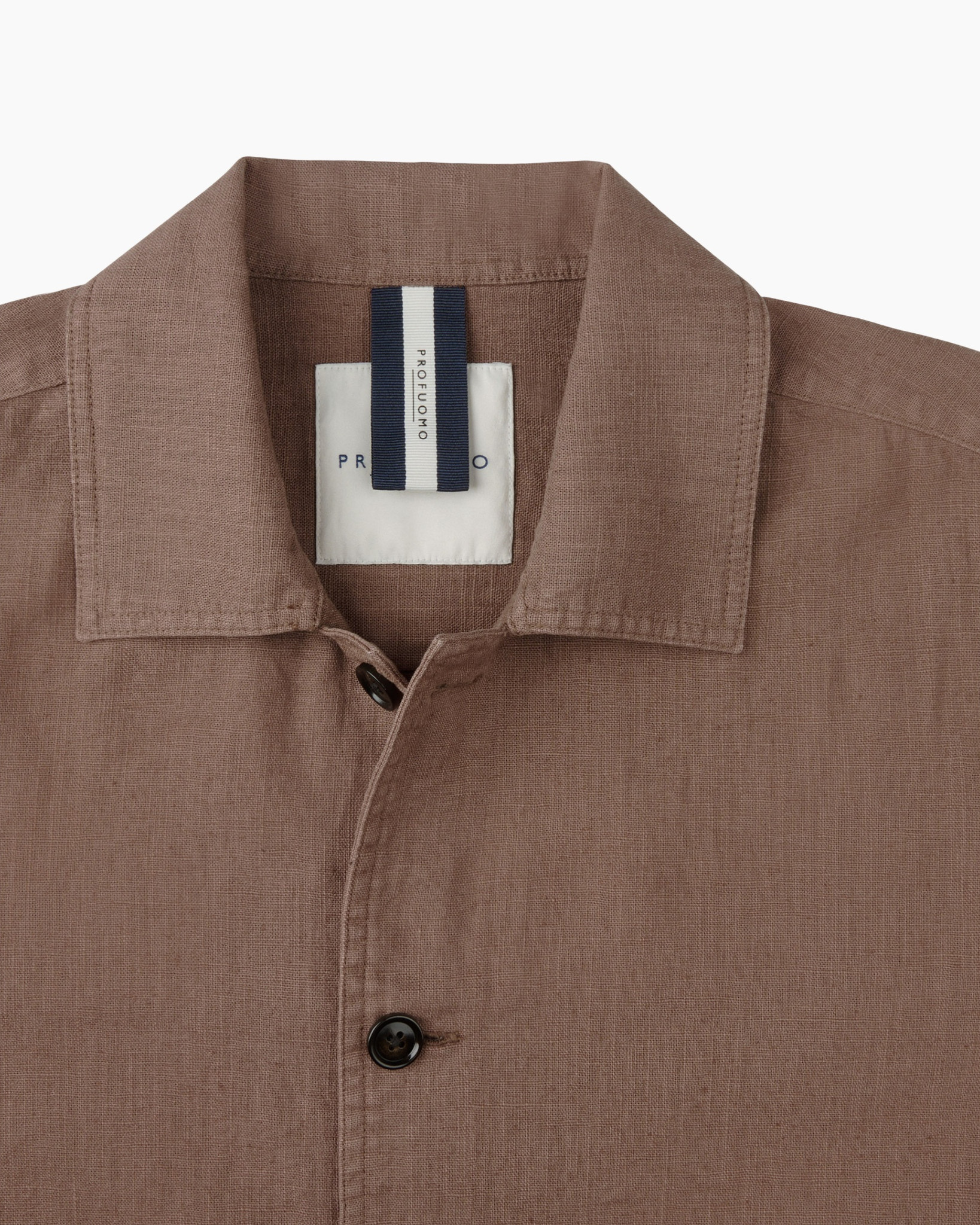 jas, jassen, knopslijs, linnen, bruin