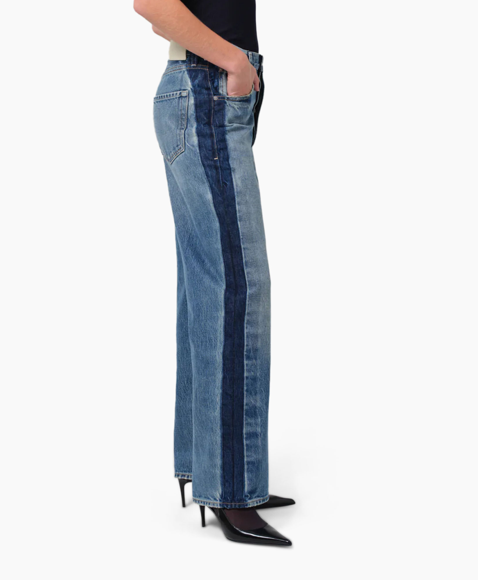 Jeans Ayla Baggy Tuxedo Blauw