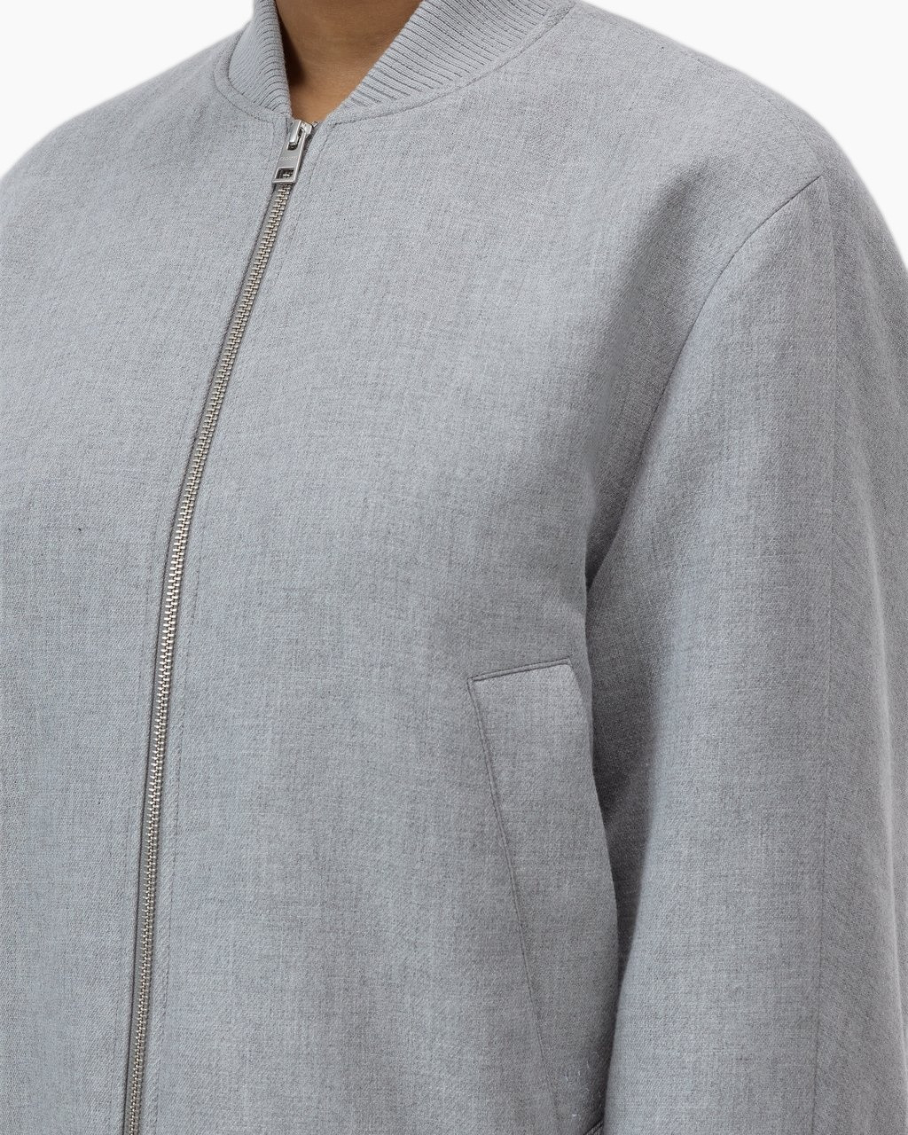 rits, jas, grijs, brei, zak