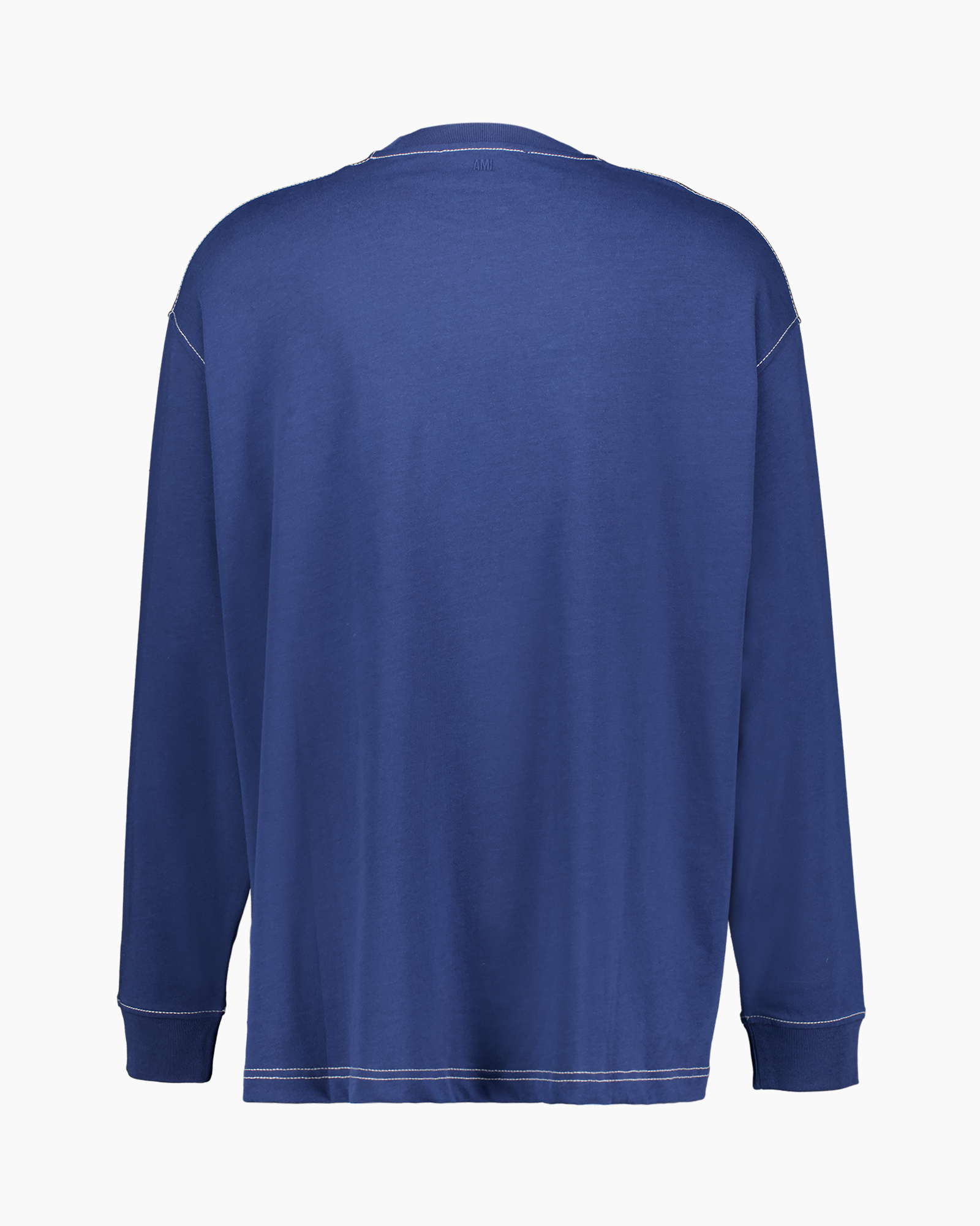 lange mouwen, blauw, kraagloze?