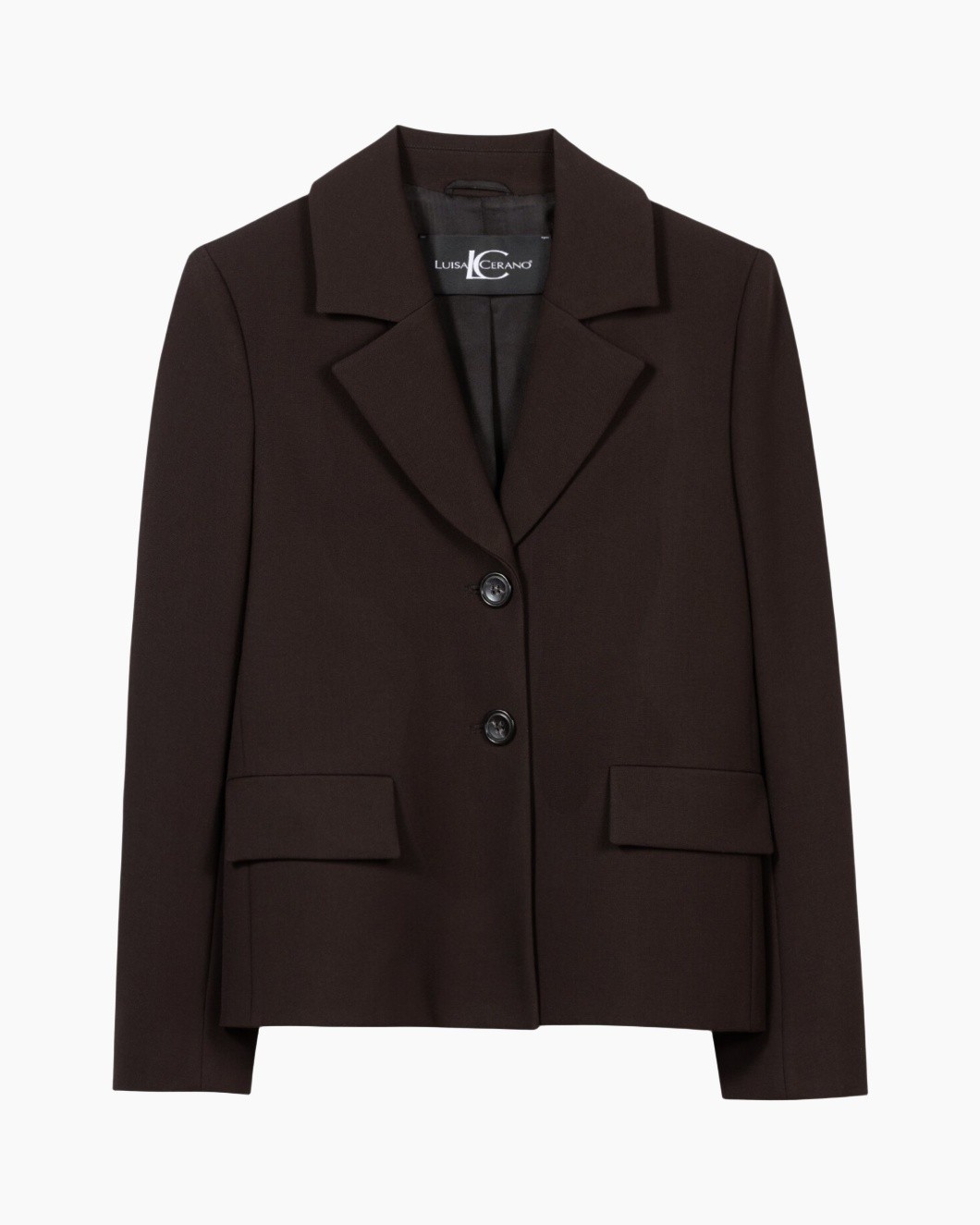blazer, bruin, twee-knopen, revers, zakpanelen