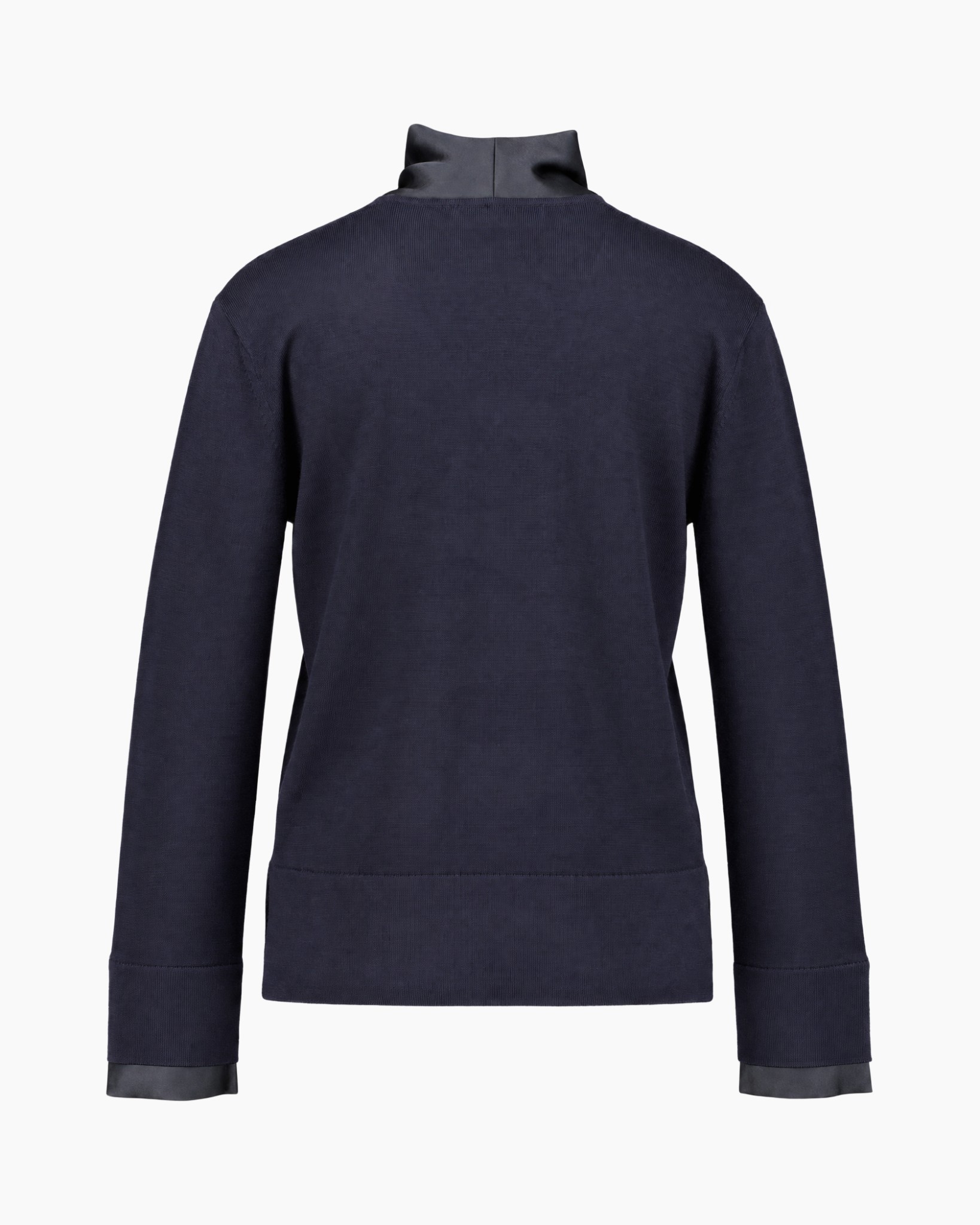 pullover donkerblauw, v-hals, sjaalstrik, trui, langemouwen