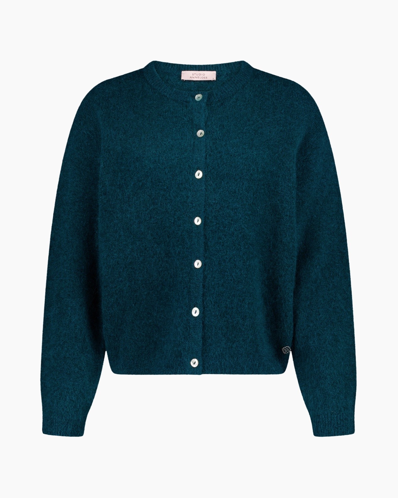 cardigan, turquoise/teal, knopen, breipakke?, gebreid