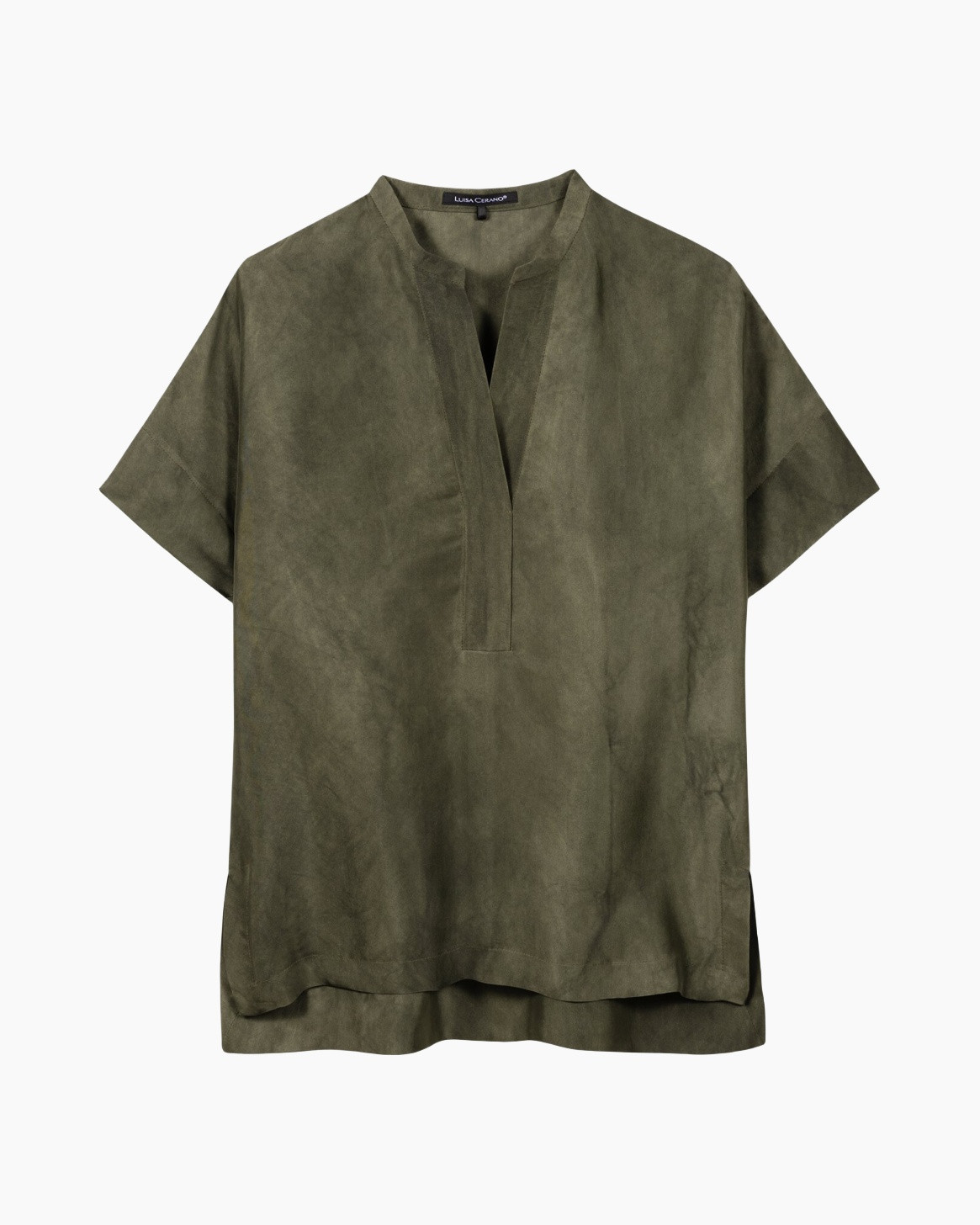 top, short-sleeve, olivine?, oliv, korte mouwen