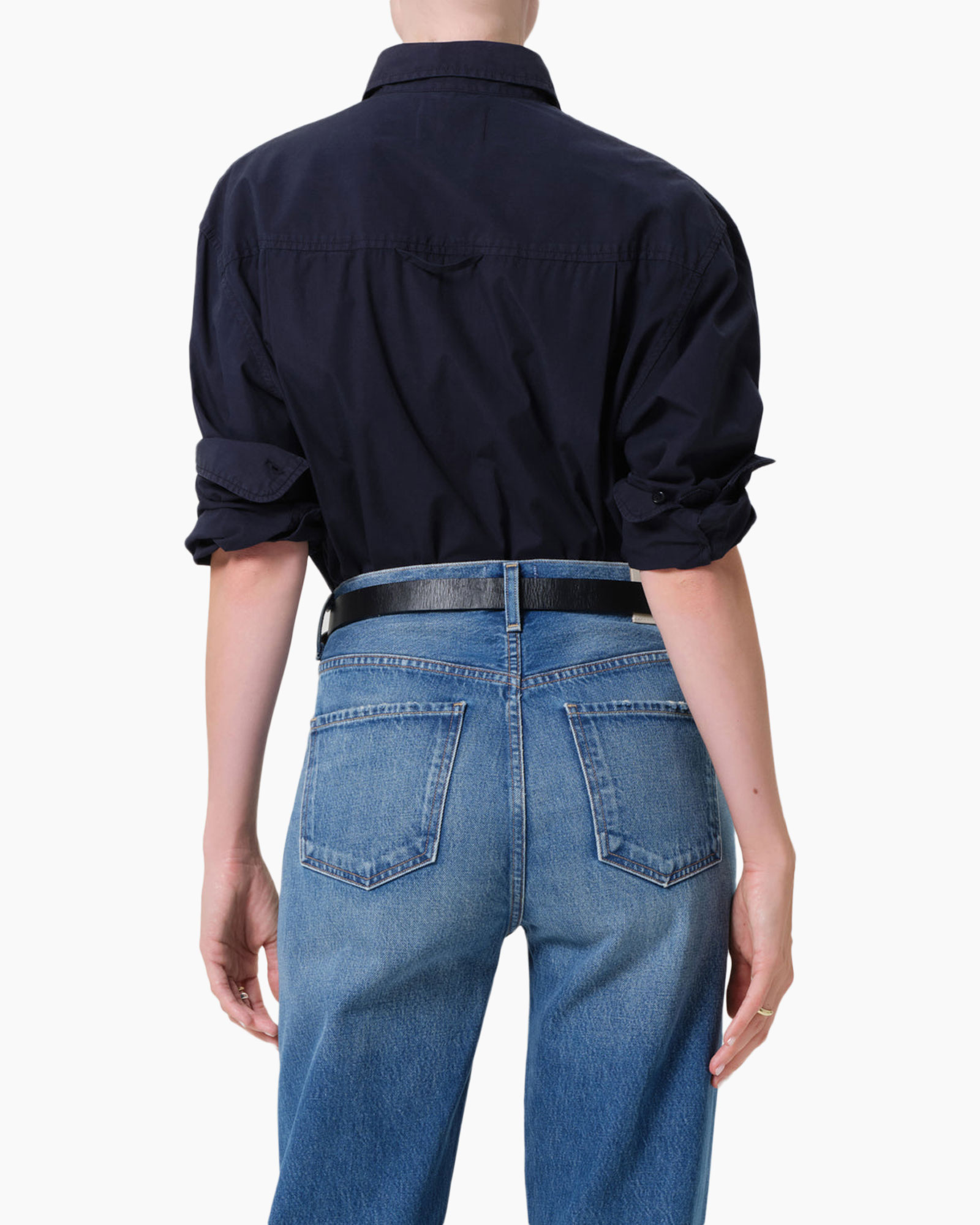 hemd, blauw shirt, button-down, kraag, lange mouwen