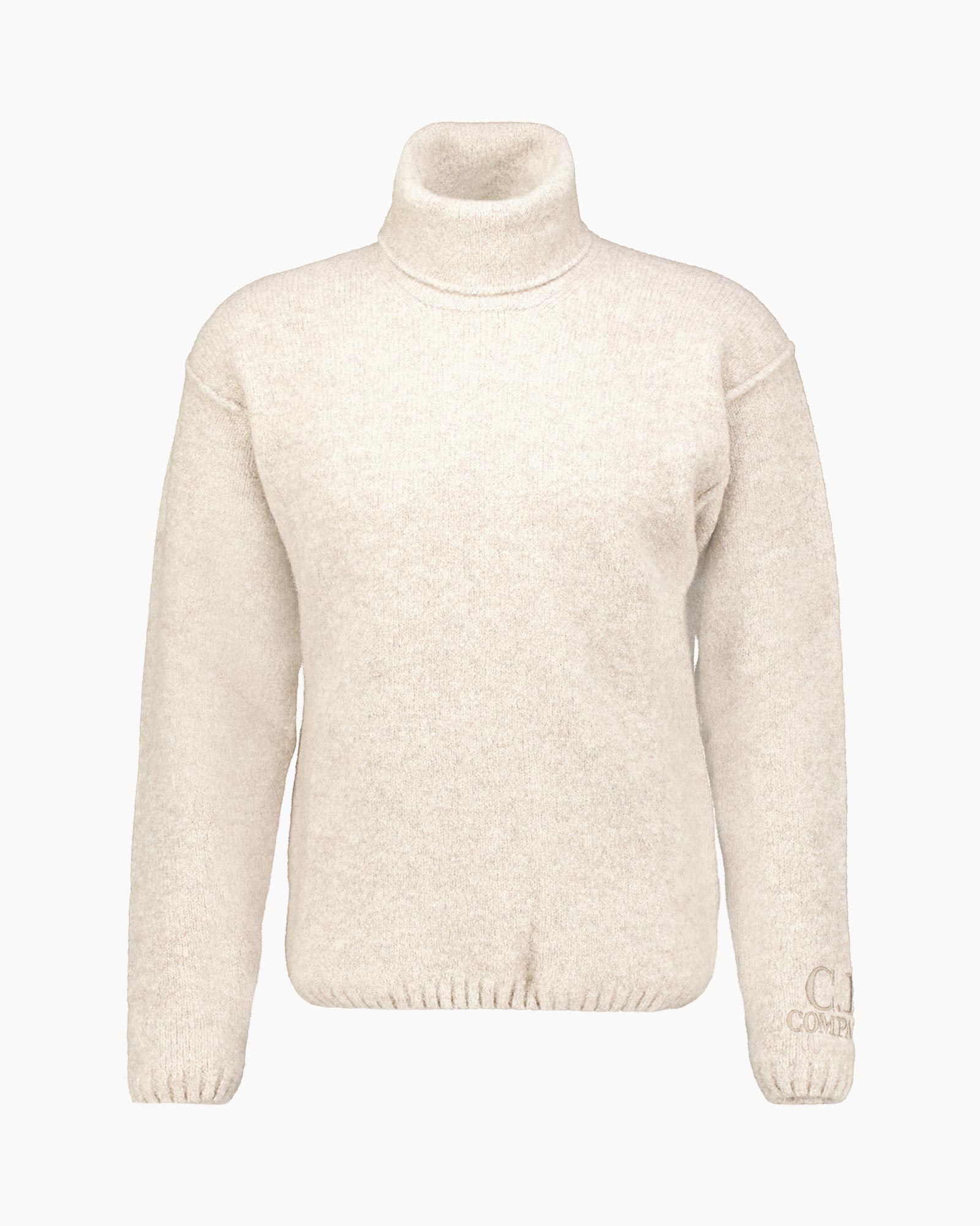 Gebreide Trui Turtle Neck In Merino Extrafine Beige