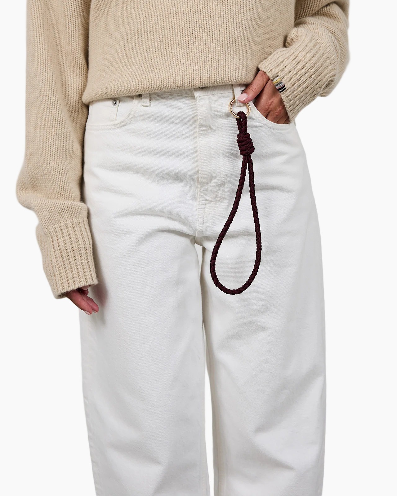 leenband, geknoopt, touw, sleutelhanger, lus