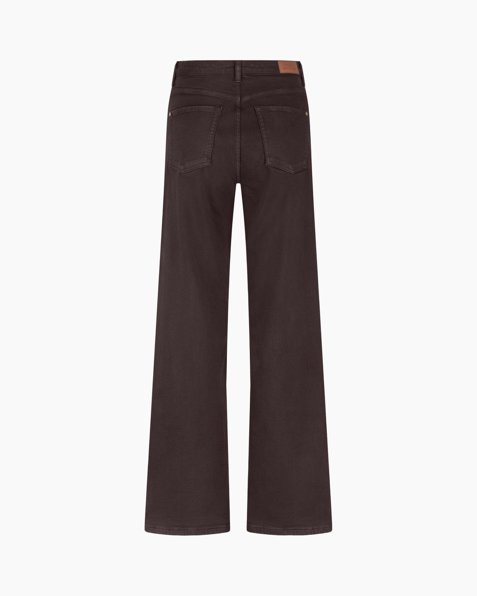 broek, broek, bruin, wijdere, denim-achtig