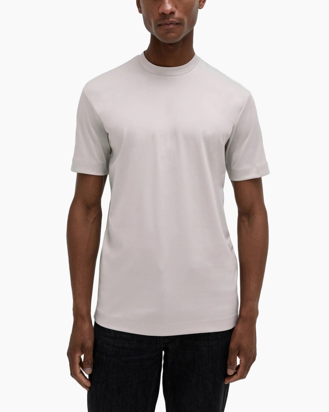 t-shirt, korte mouwen, rneks hals, effen kleur, heren