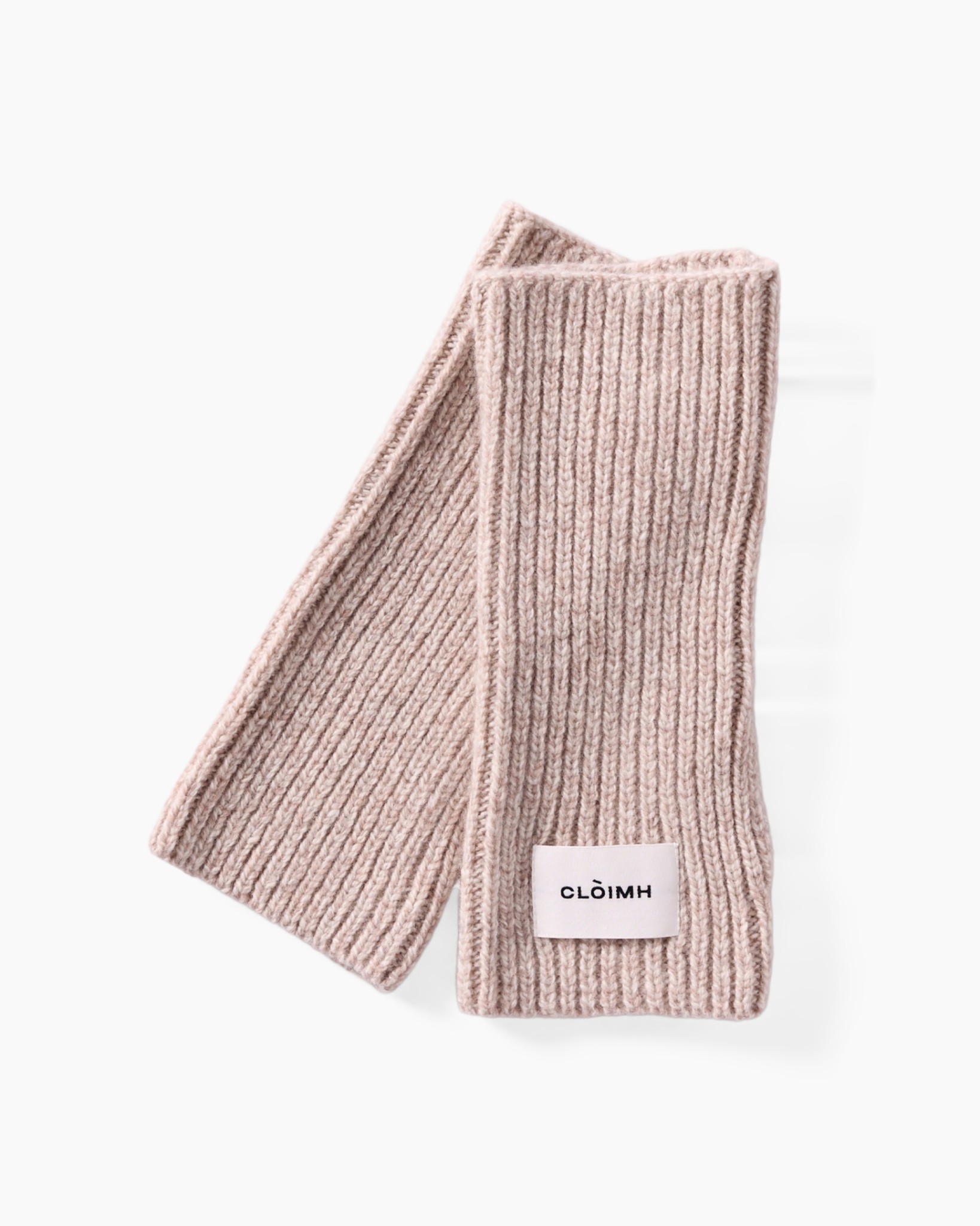 sjaal, brei, beige, ribbel, unisex