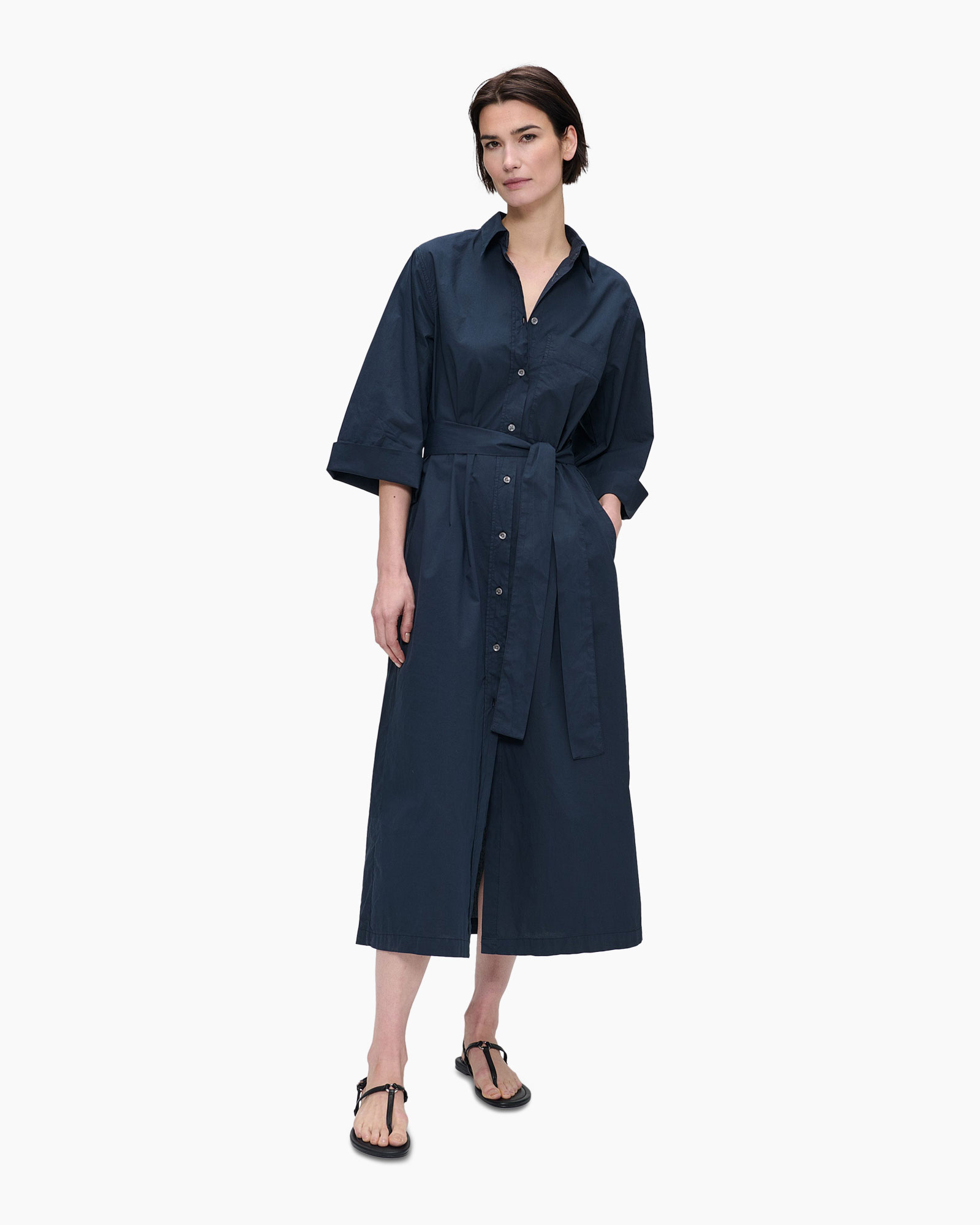 Mini Jurk Shirt Dress Donker Blauw
