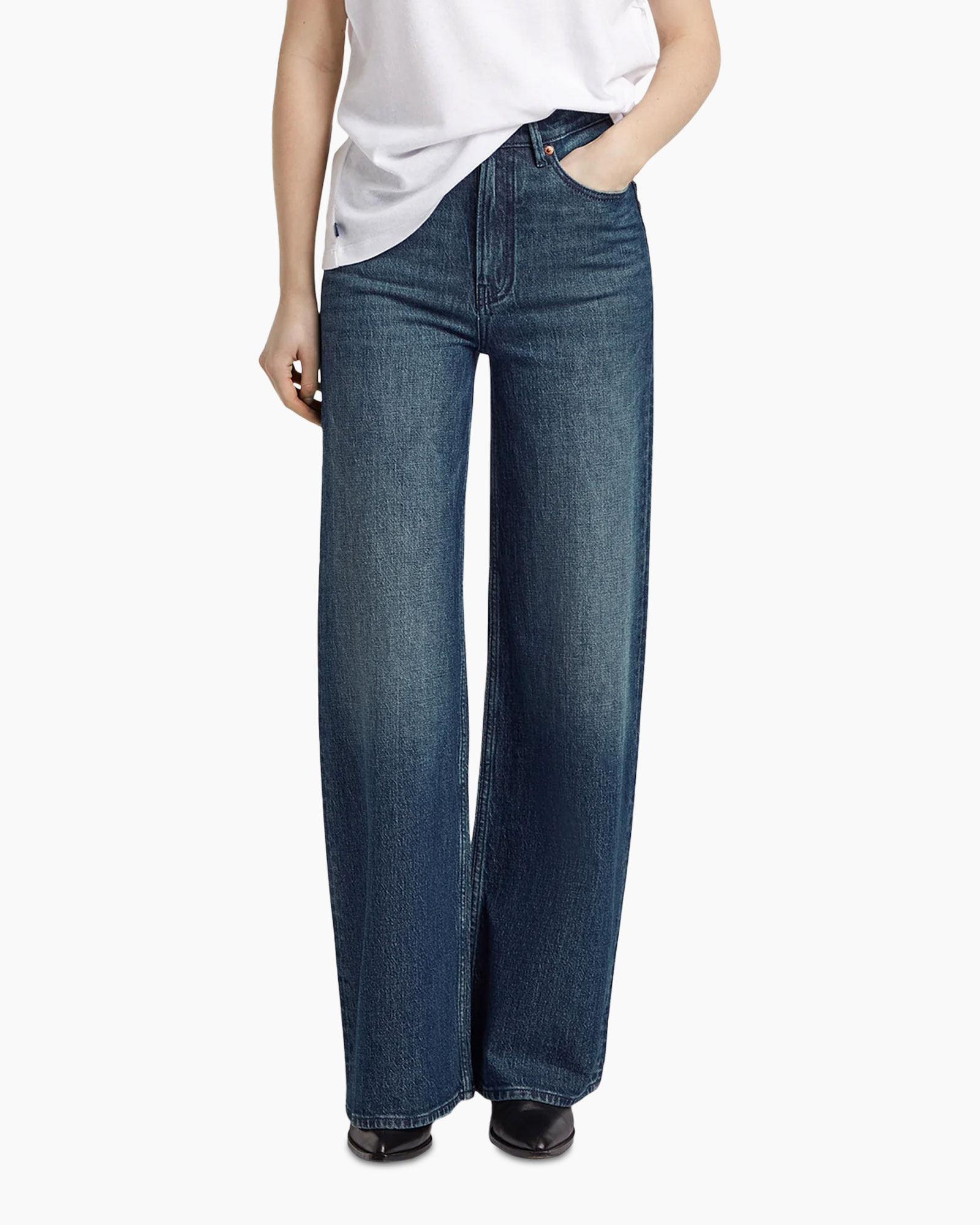 jeans, wide-leg, blue, denim, pants